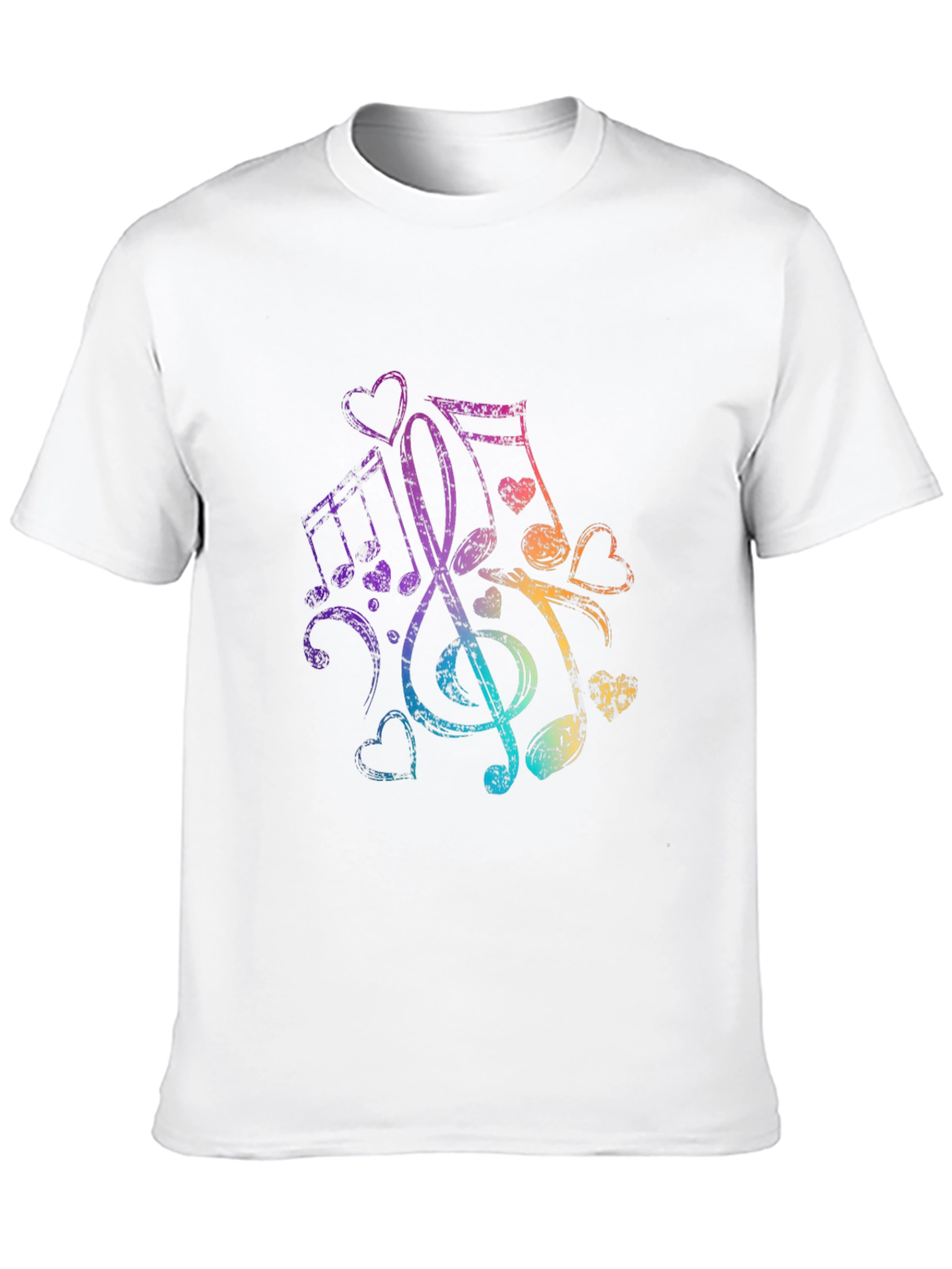 Music Notes Heartbeat Graphic Tee - Black