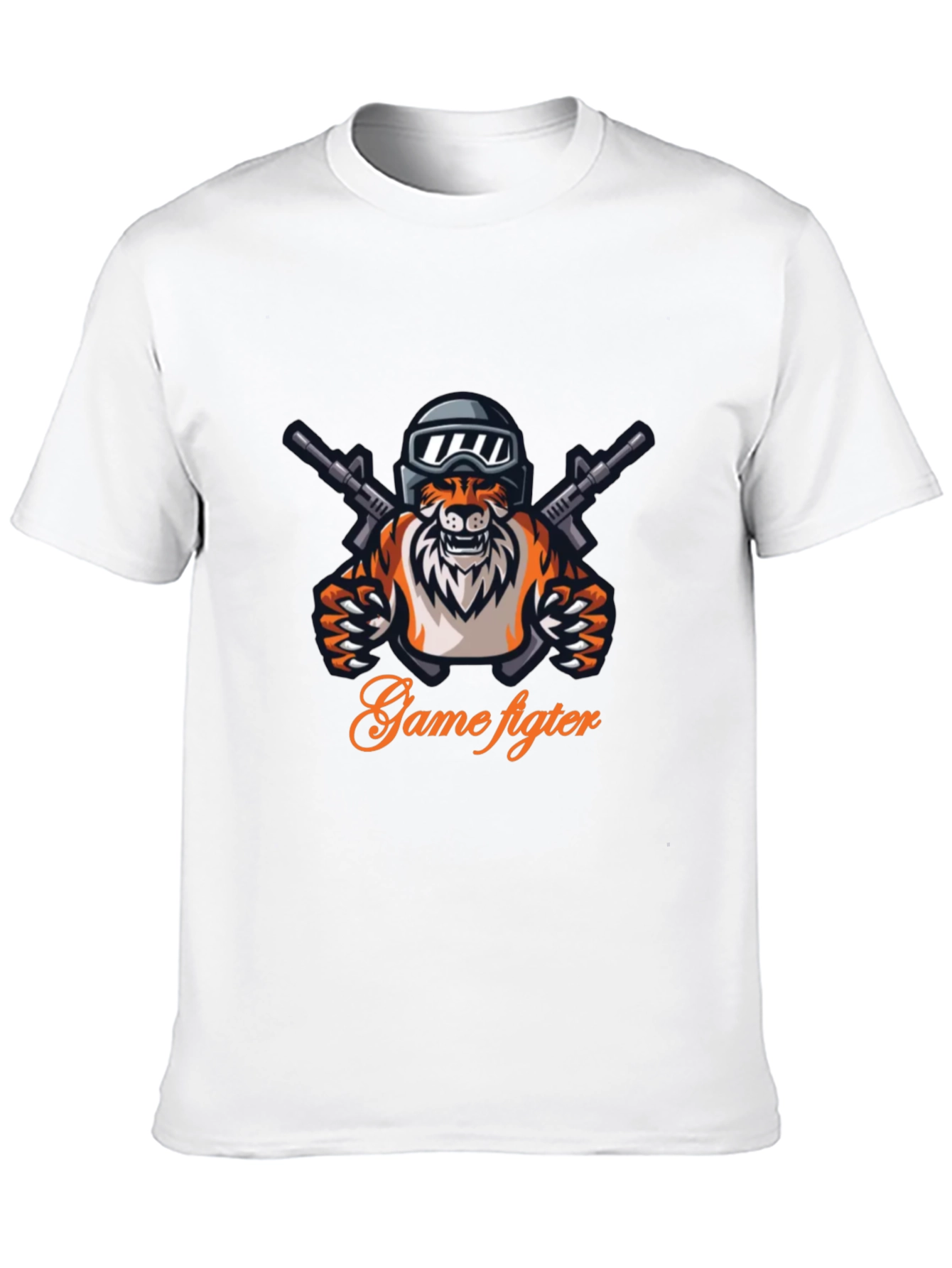 Game Fighter Tiger Graphic Black T-Shirt