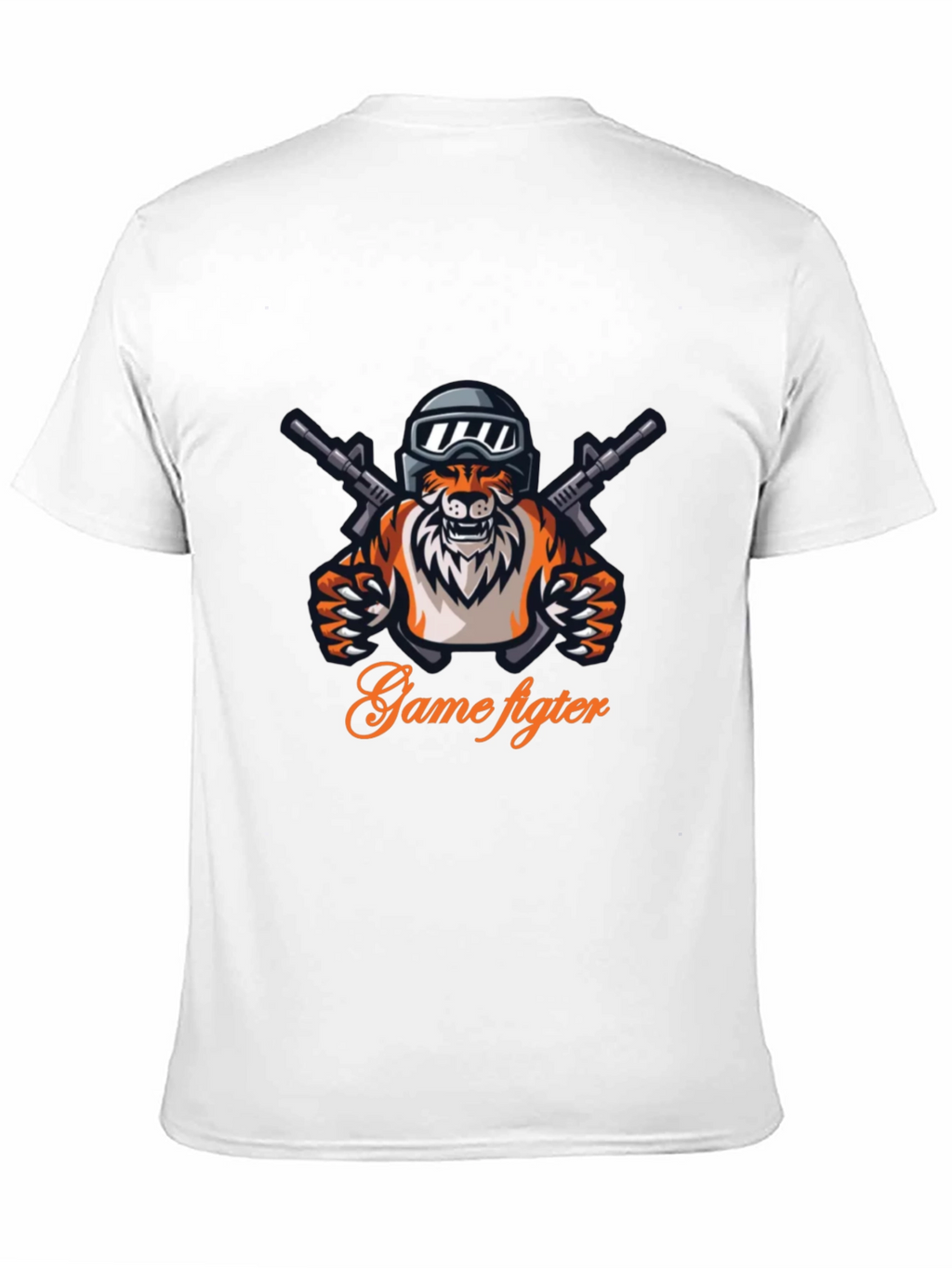 Game Fighter Tiger Graphic Black T-Shirt