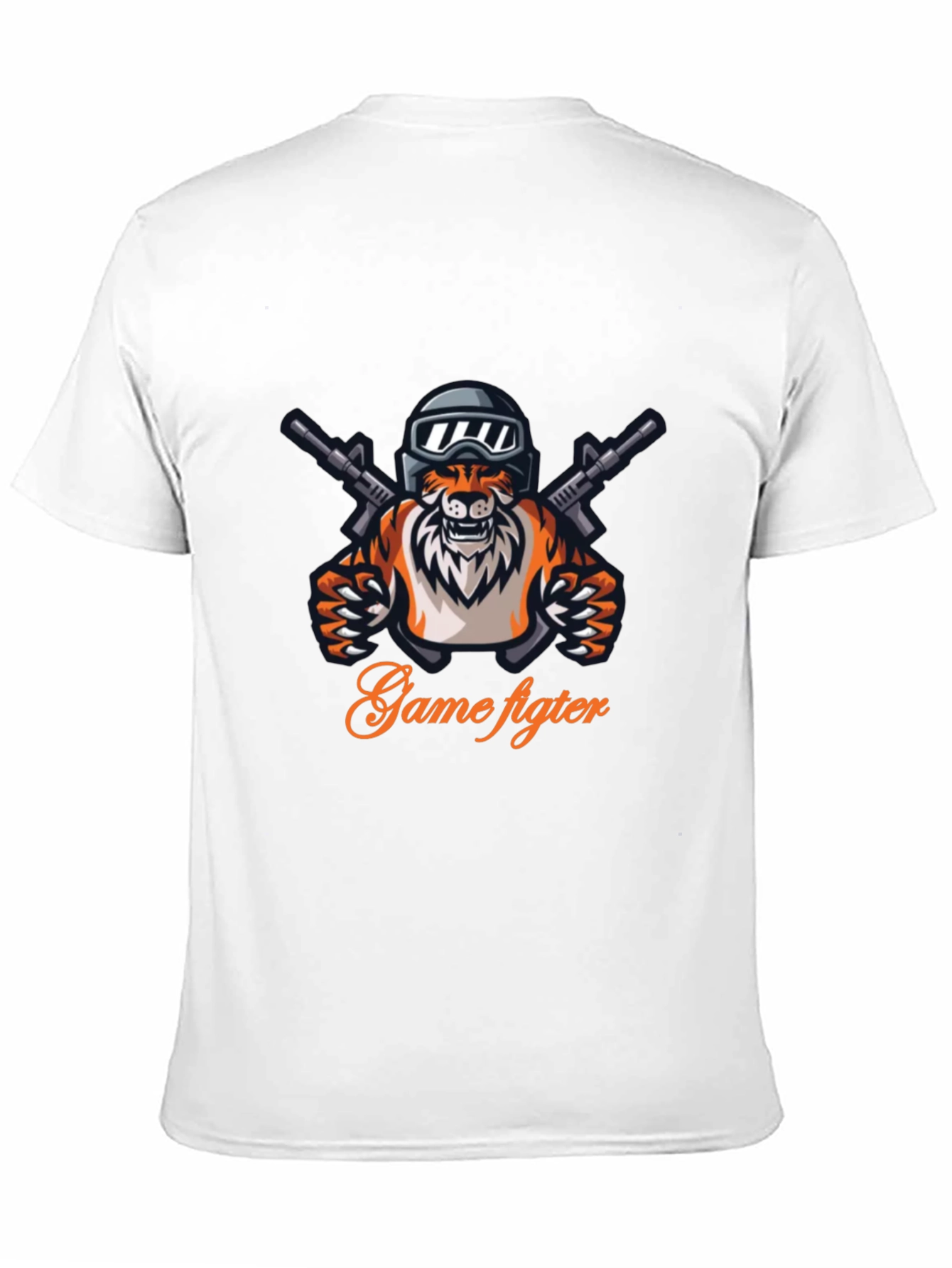 Game Fighter Tiger Graphic Black T-Shirt