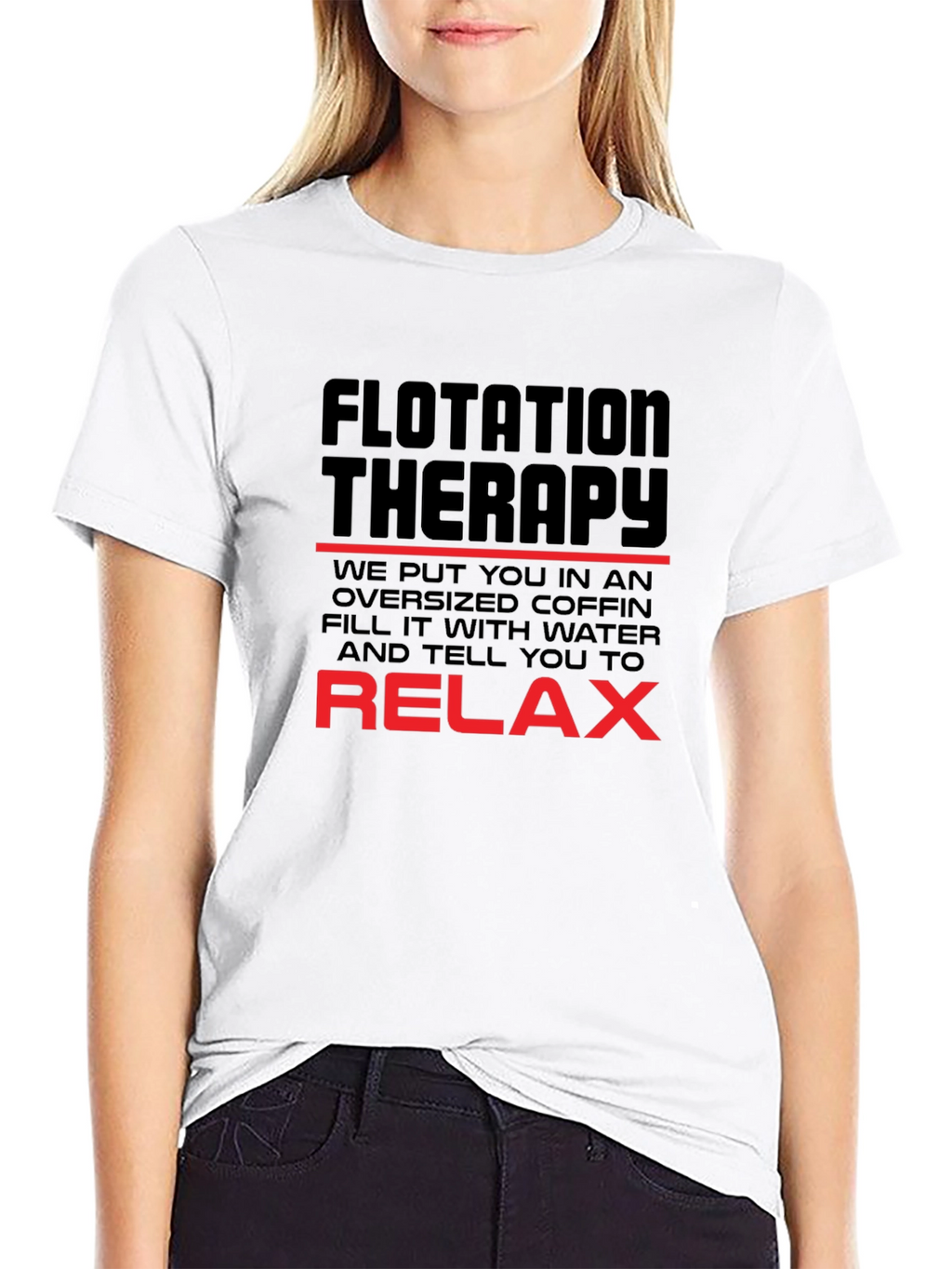 Flotation Therapy Humor T-Shirt Relaxing Black Tee