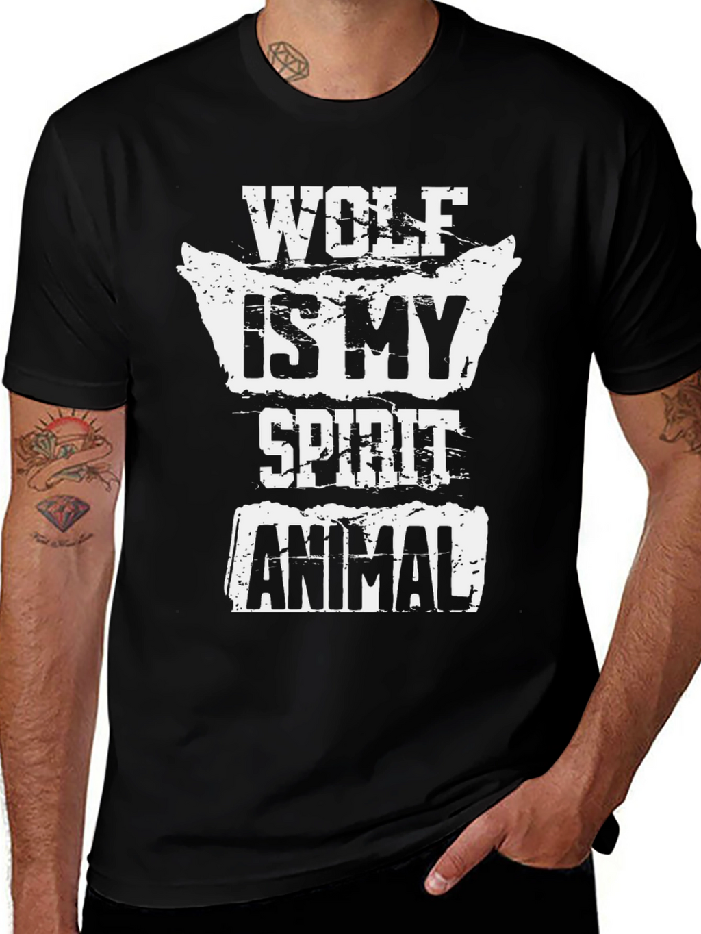 Wolf Is My Spirit Animal T-Shirt - Black