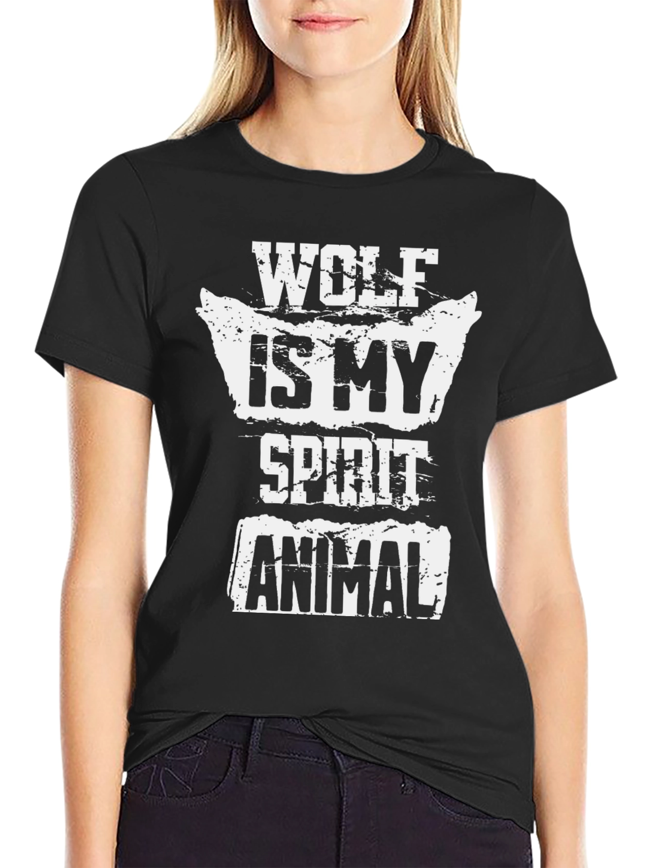 Wolf Is My Spirit Animal T-Shirt - Black