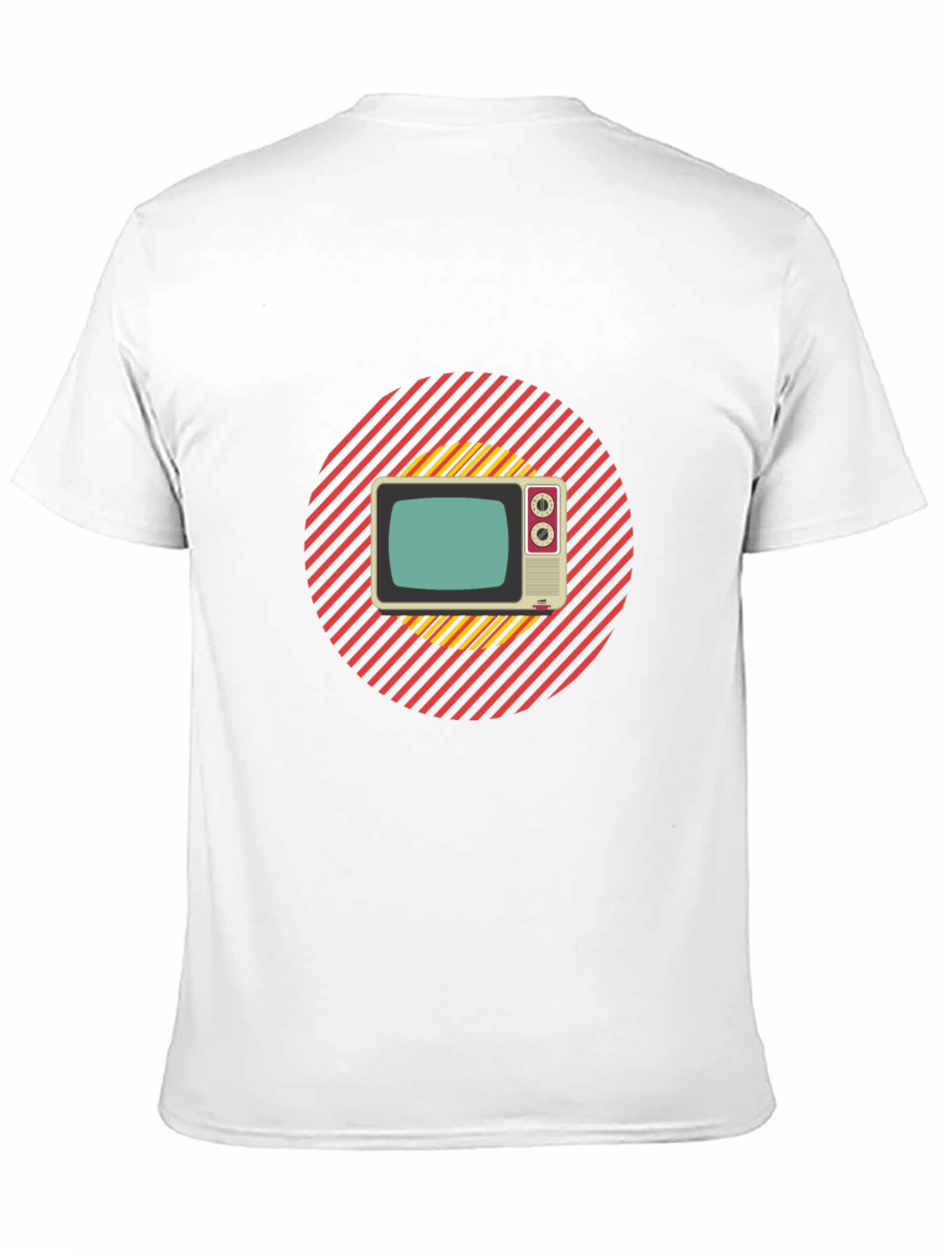 Retro TV Graphic T-Shirt - Black Cotton Blend