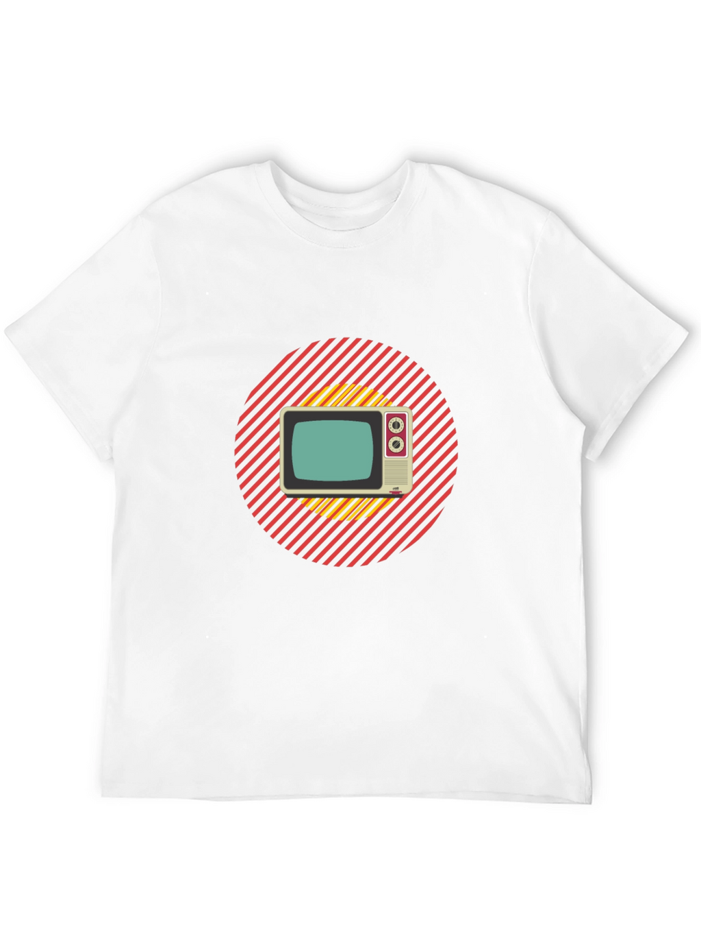 Retro TV Graphic T-Shirt - Black Cotton Blend