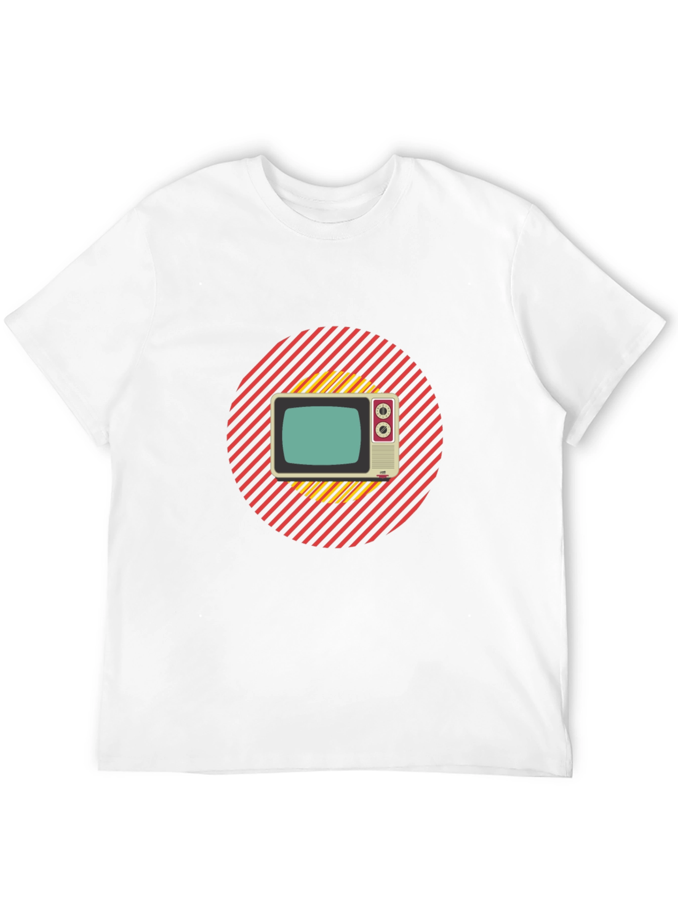 Retro TV Graphic T-Shirt - Black Cotton Blend