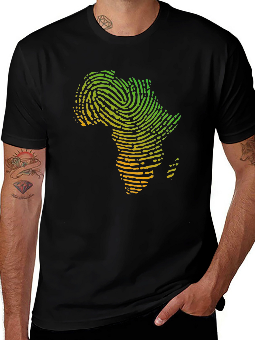 Africa Fingerprint T-Shirt - Black Graphic Tee