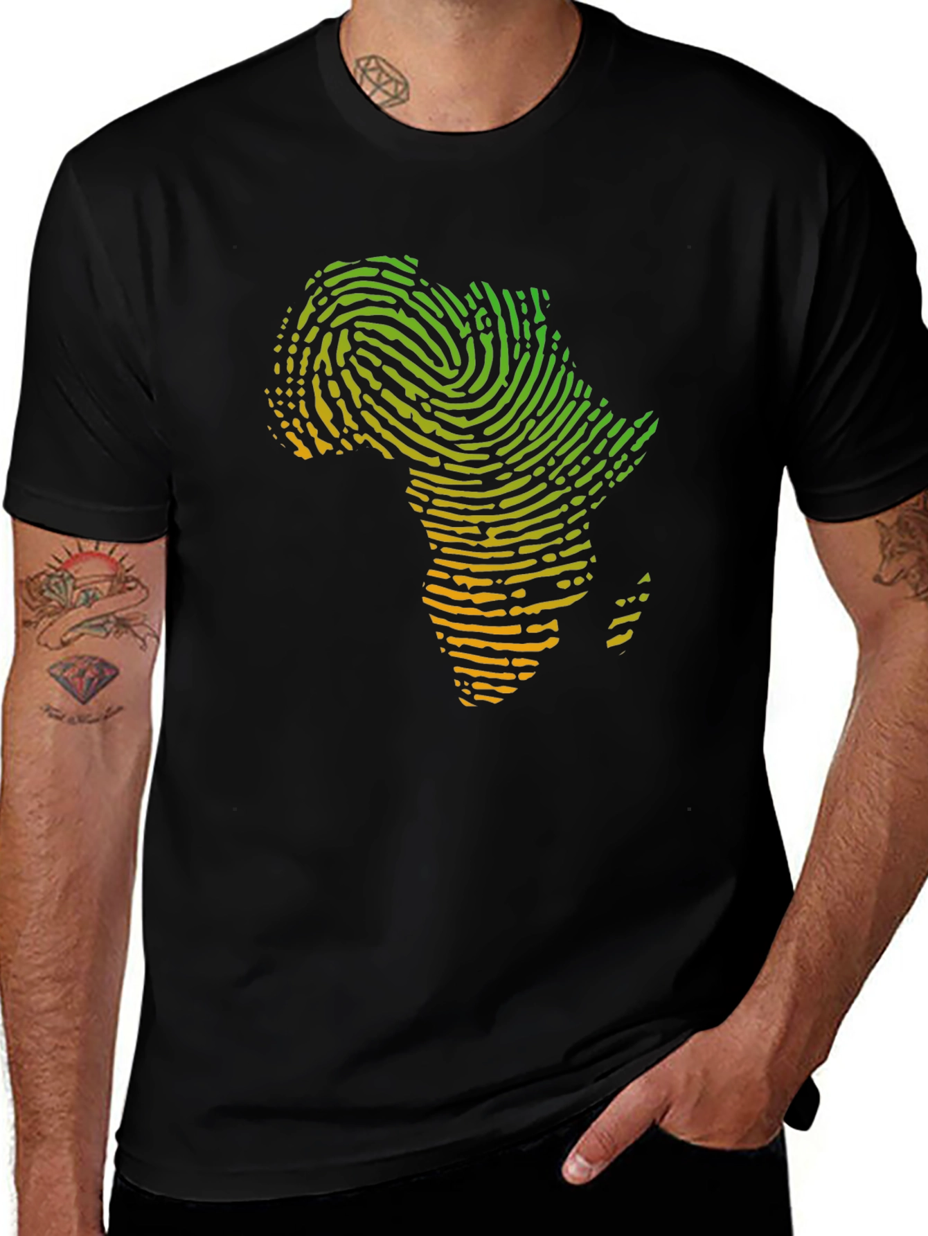 Africa Fingerprint T-Shirt - Black Graphic Tee