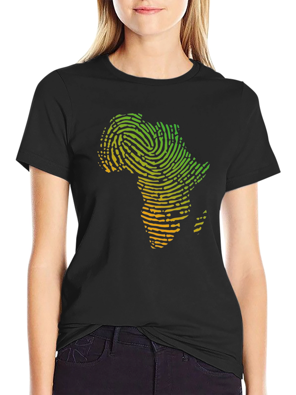 Africa Fingerprint T-Shirt - Black Graphic Tee