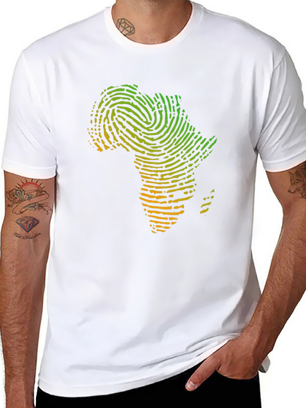 Africa Fingerprint T-Shirt - Black Graphic Tee