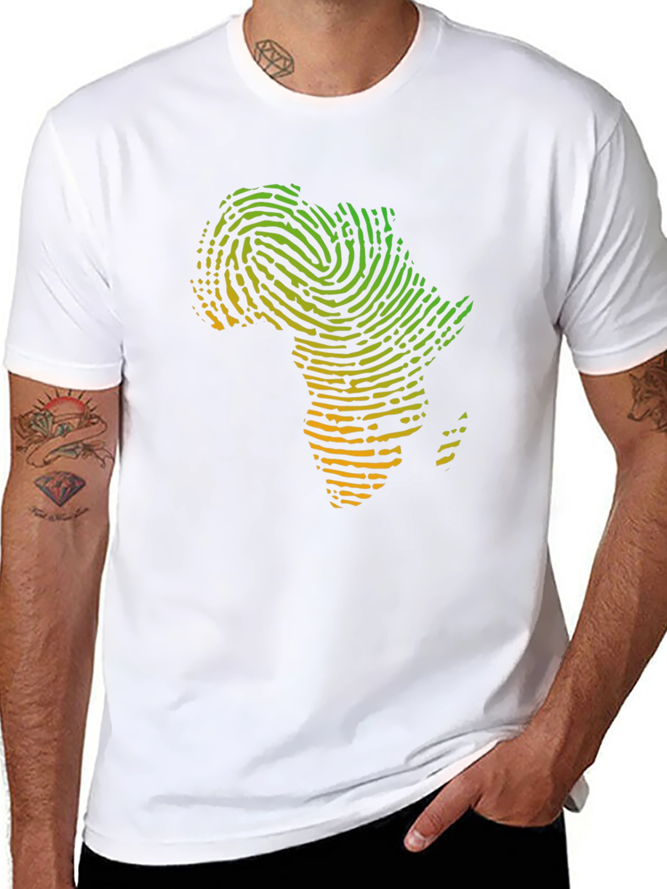 Africa Fingerprint T-Shirt - Black Graphic Tee