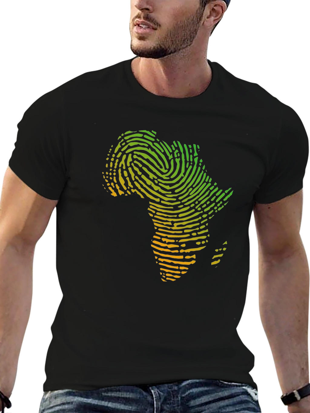 Africa Fingerprint T-Shirt - Black Graphic Tee