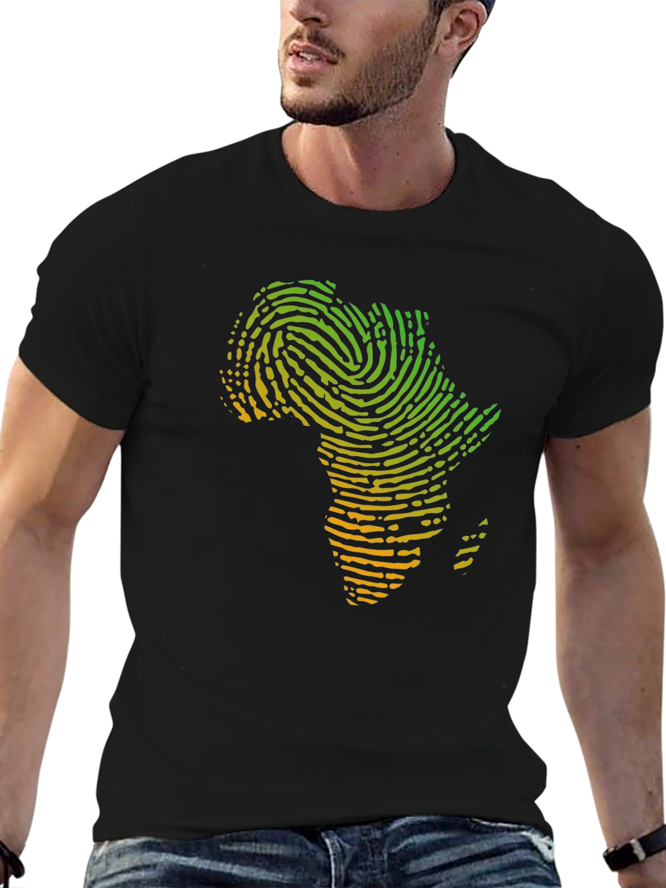 Africa Fingerprint T-Shirt - Black Graphic Tee