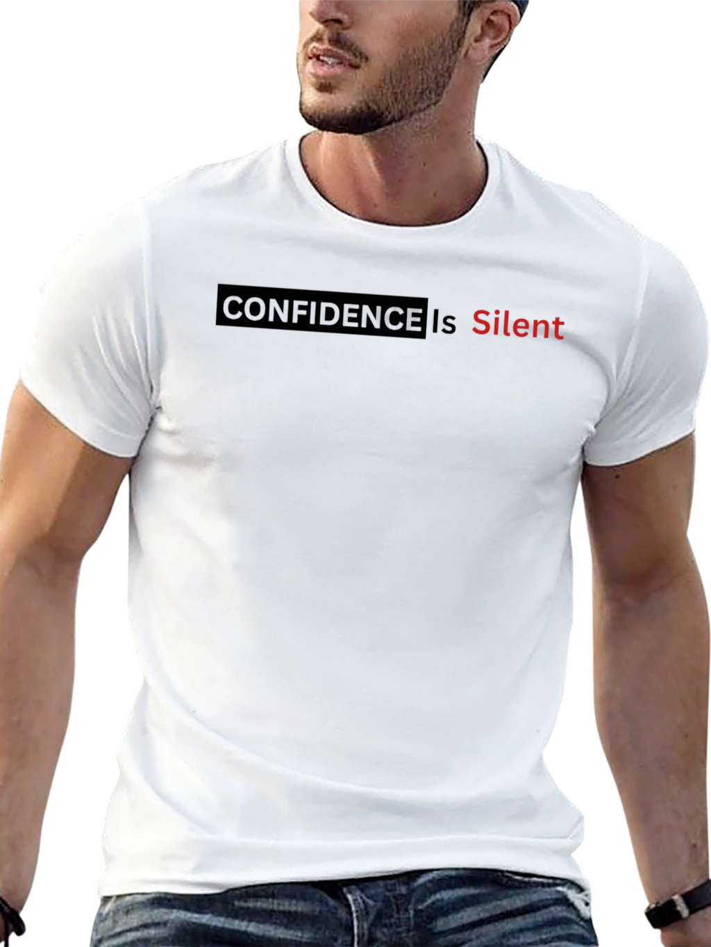 Confidence is Silent Graphic Tee - Black
