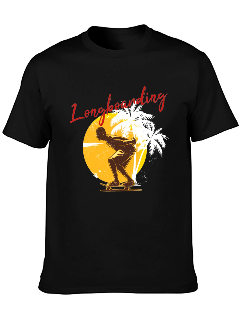 Longboarding Graphic Tee - Black Short Sleeve Shirt