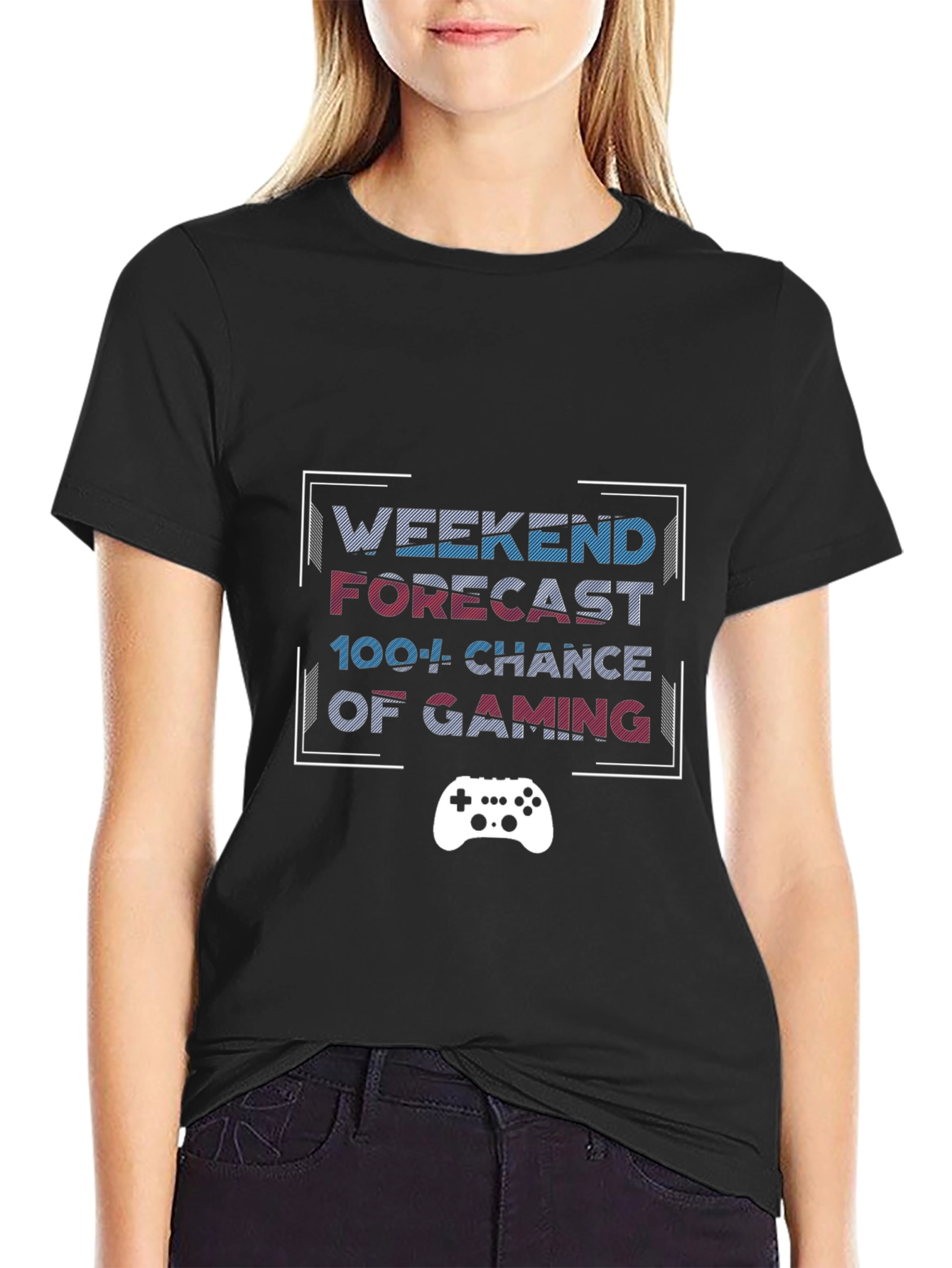 Weekend Gaming Forecast Black T-Shirt