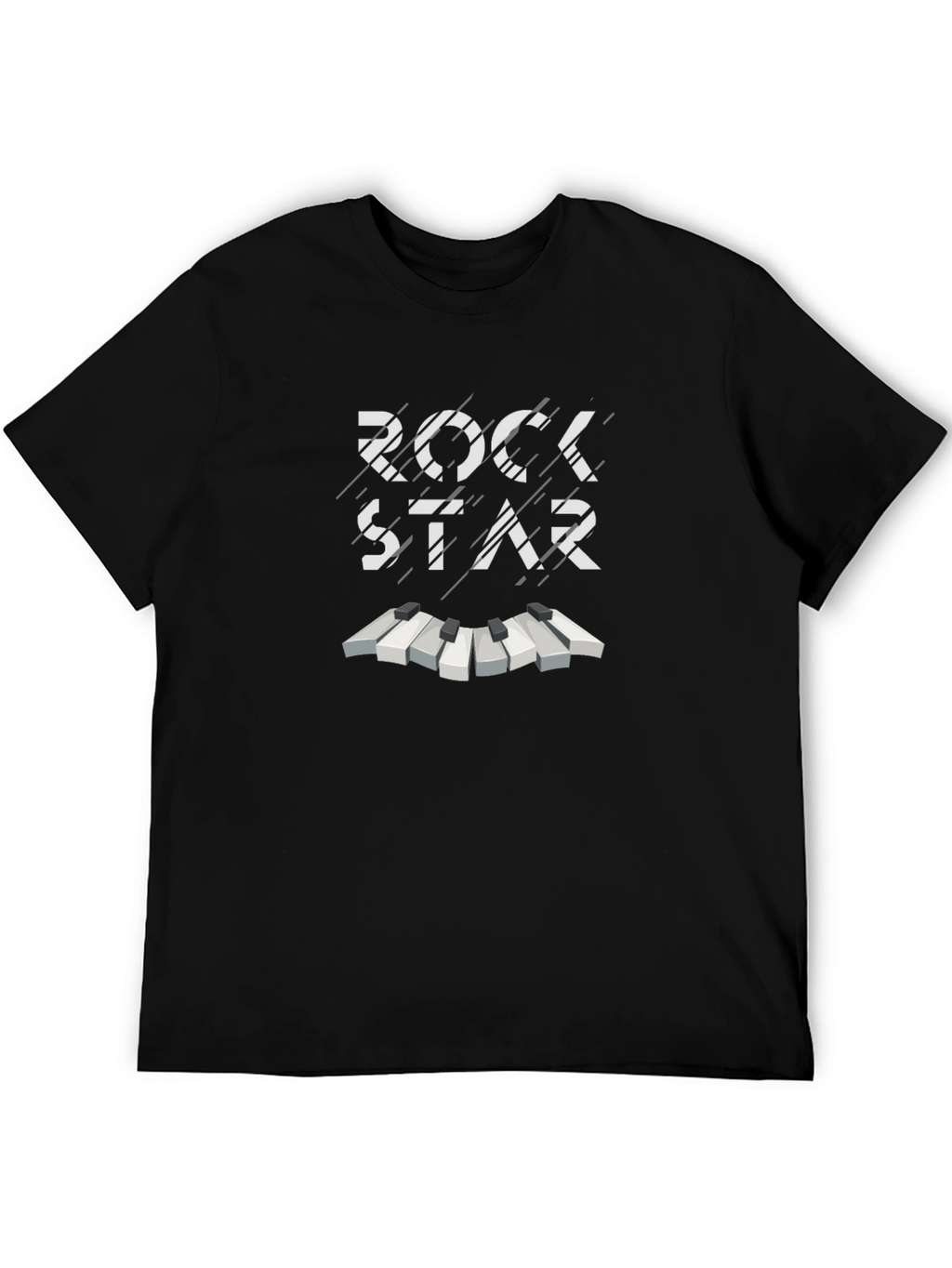 Rock Star Piano Keys Graphic Tee - Black