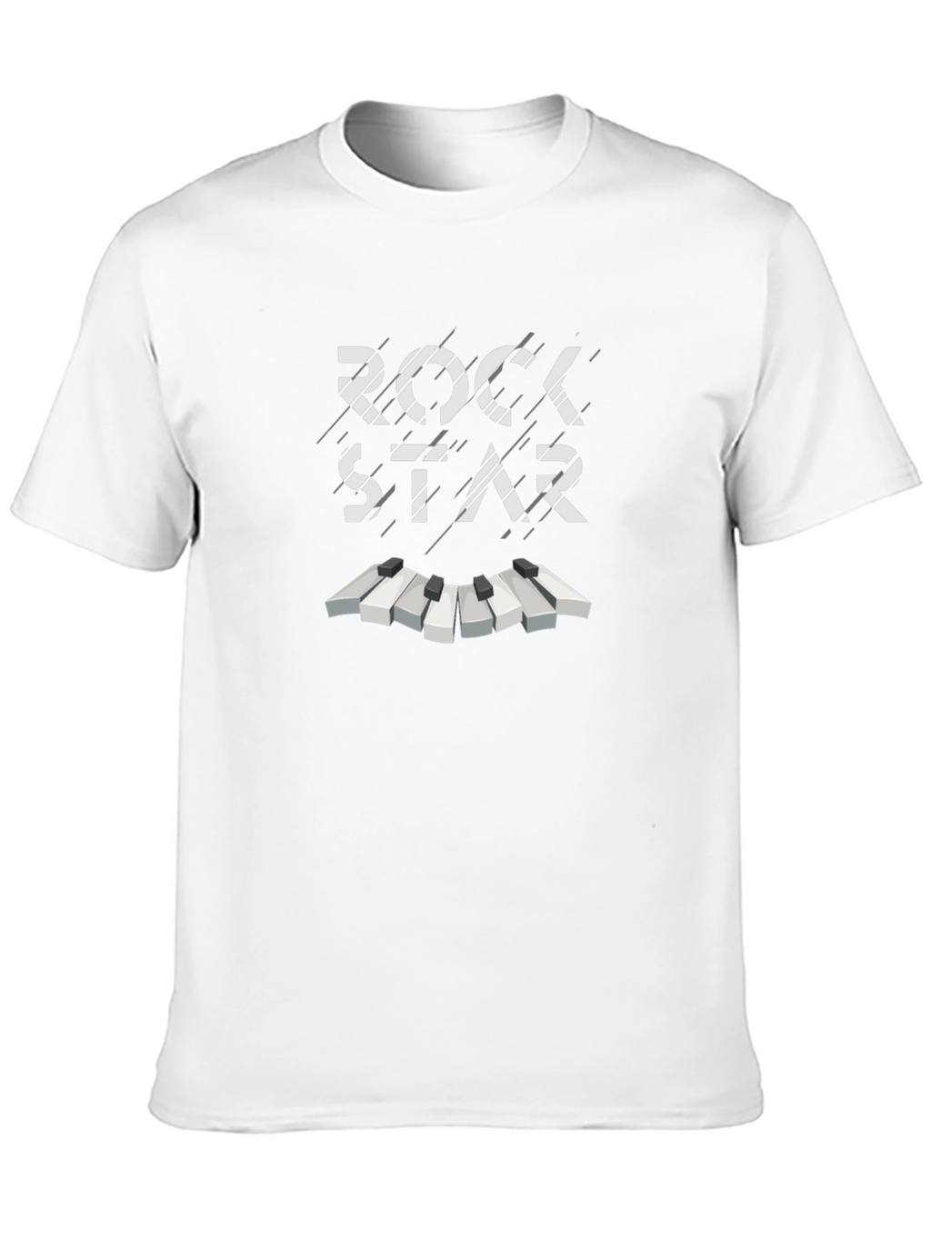 Rock Star Piano Keys Graphic Tee - Black