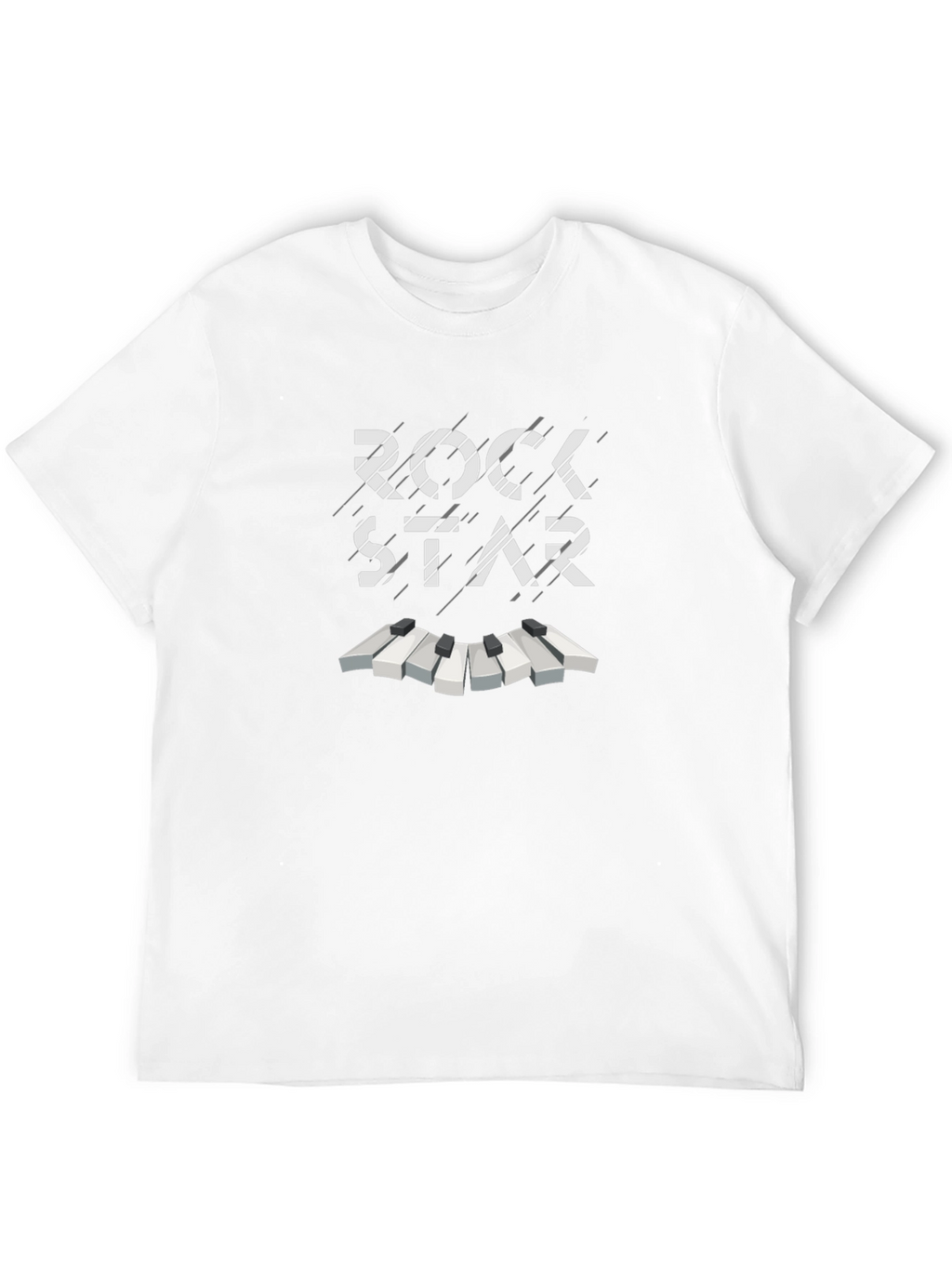 Rock Star Piano Keys Graphic Tee - Black