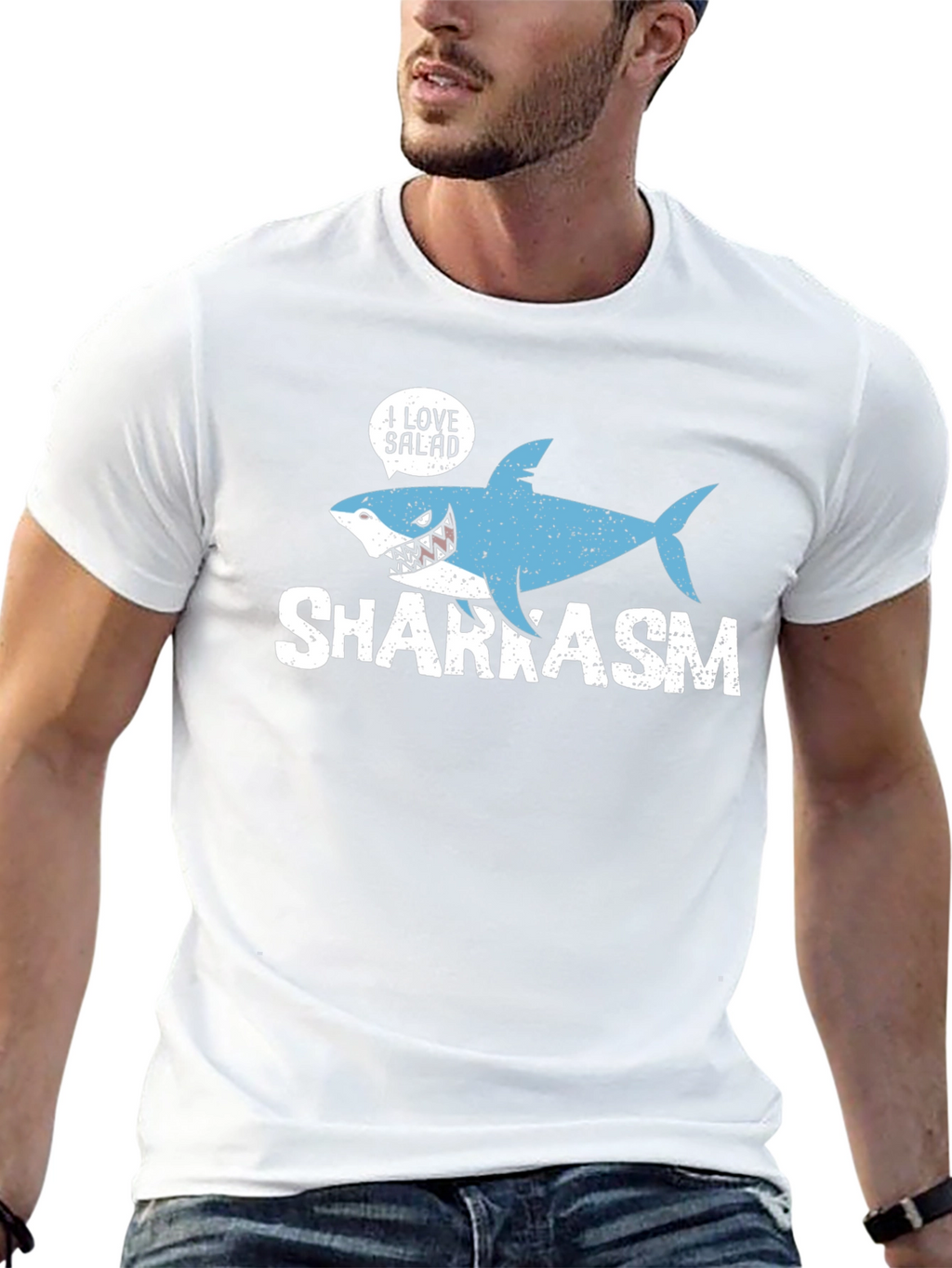Sharkasm I Love Salad Graphic T-Shirt