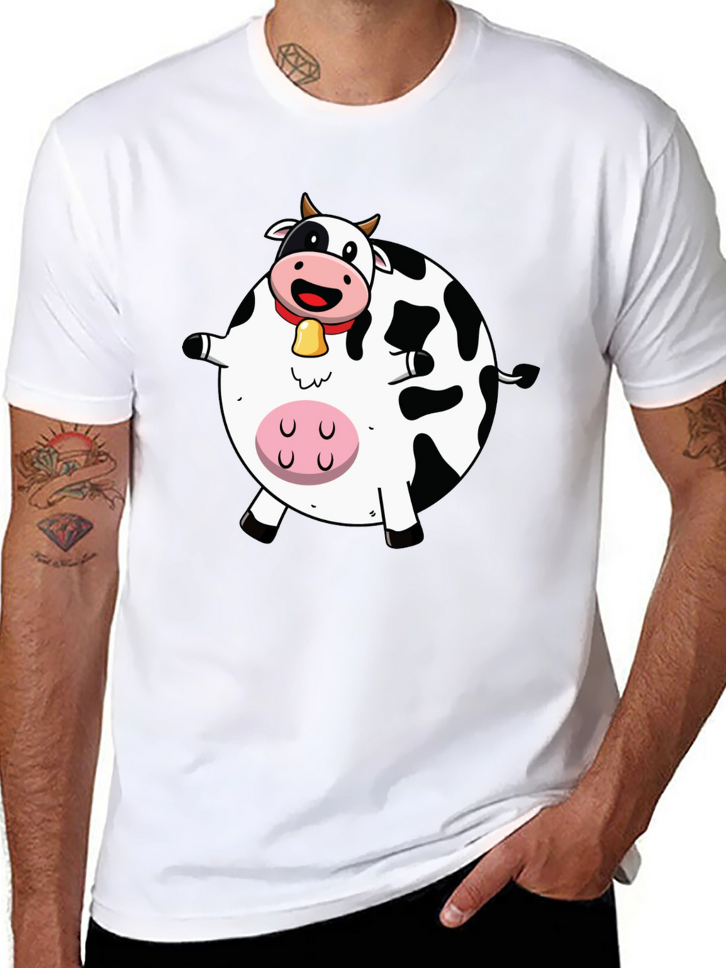 Funny Cartoon Cow Graphic T-Shirt