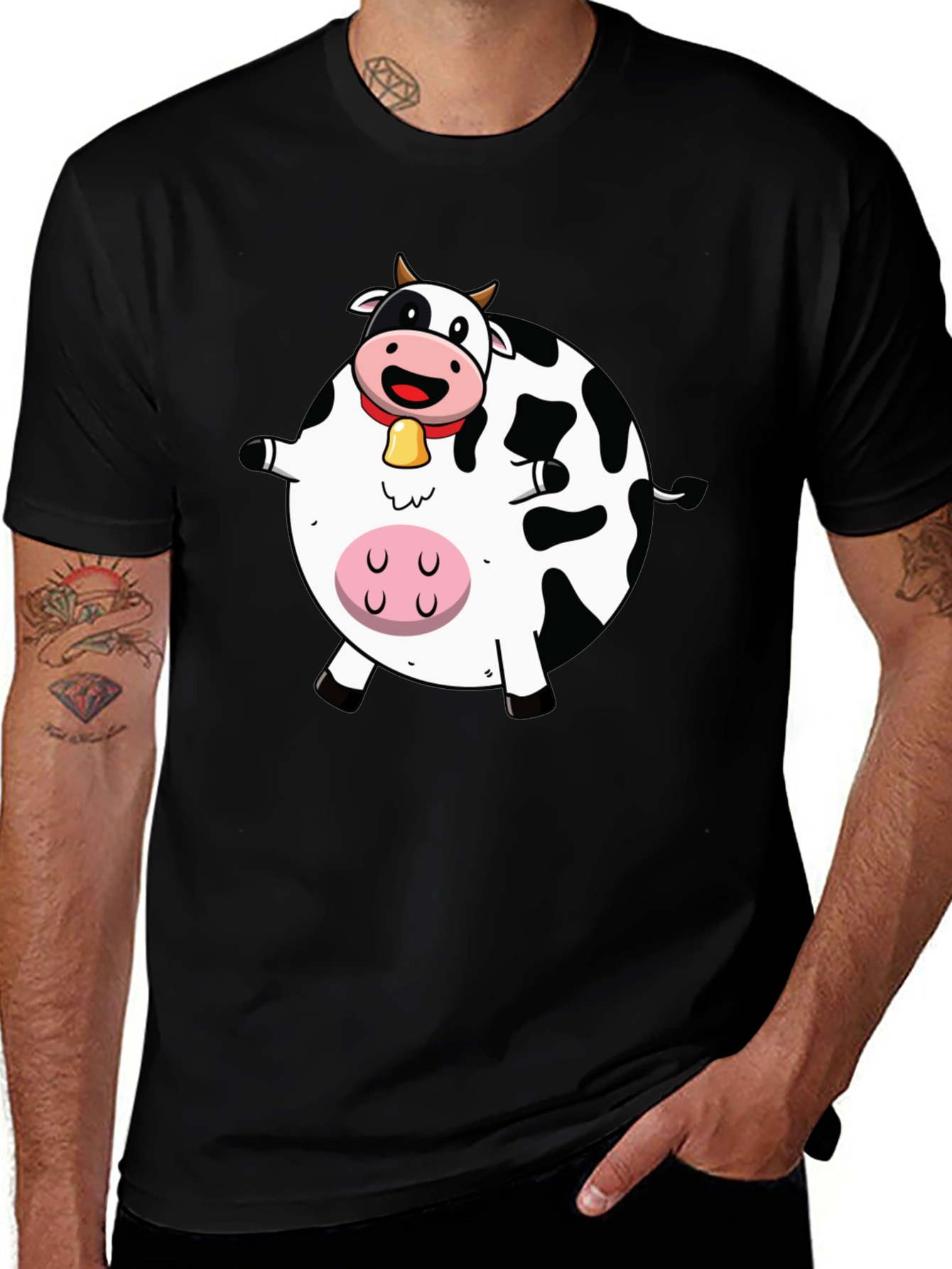 Funny Cartoon Cow Graphic T-Shirt