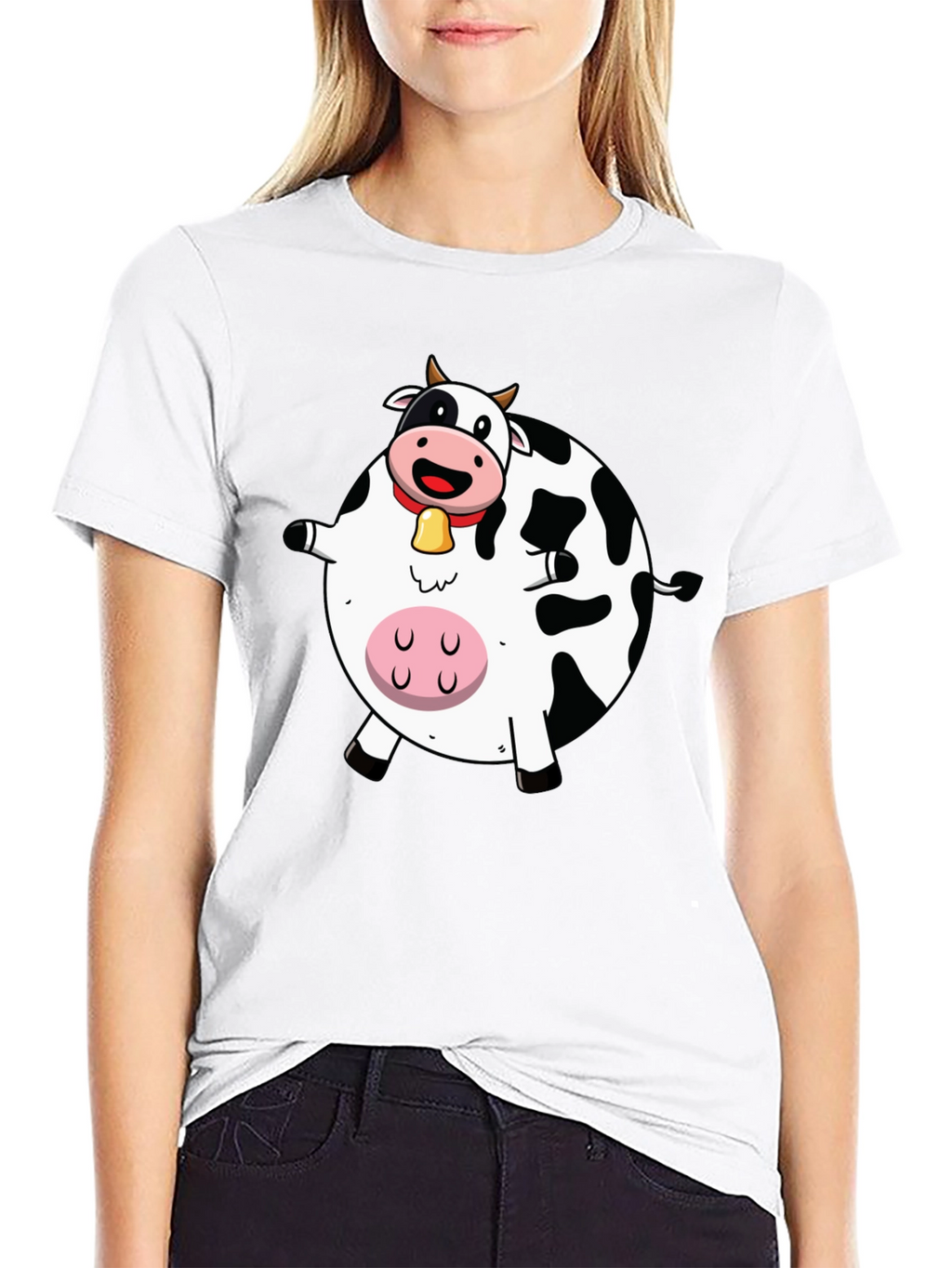 Funny Cartoon Cow Graphic T-Shirt