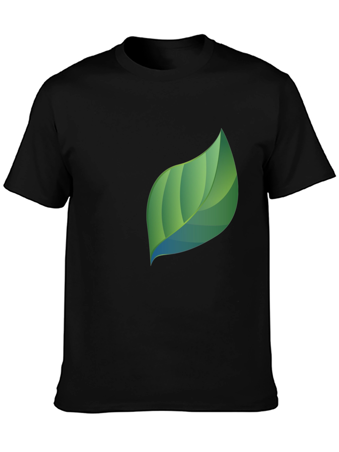 Modern Leaf Graphic Black T-Shirt