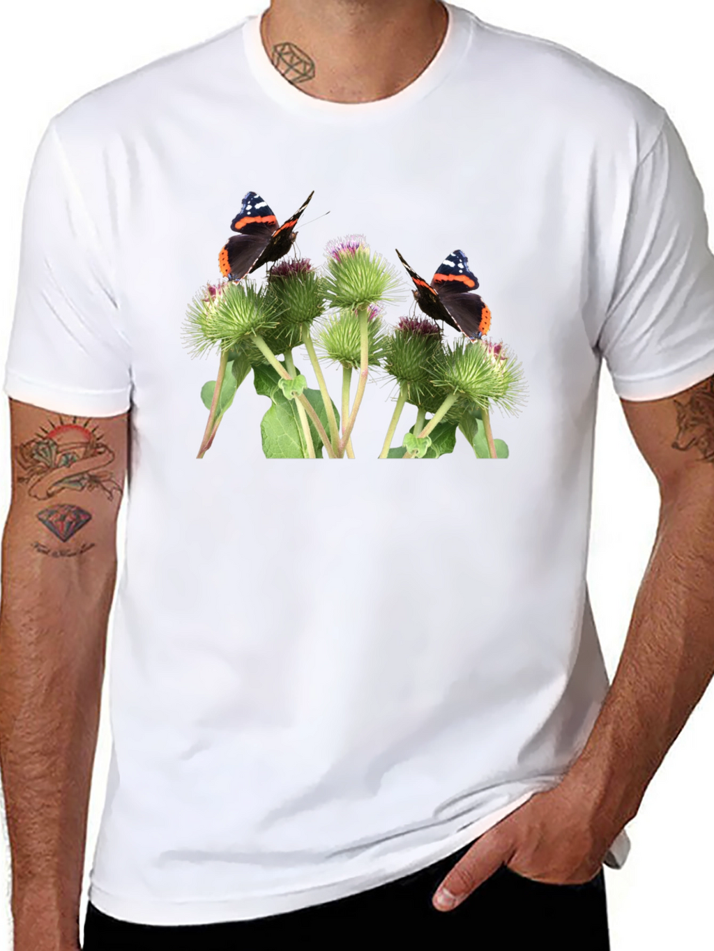 Butterfly and Burdock T-Shirt - Nature Graphic Tee