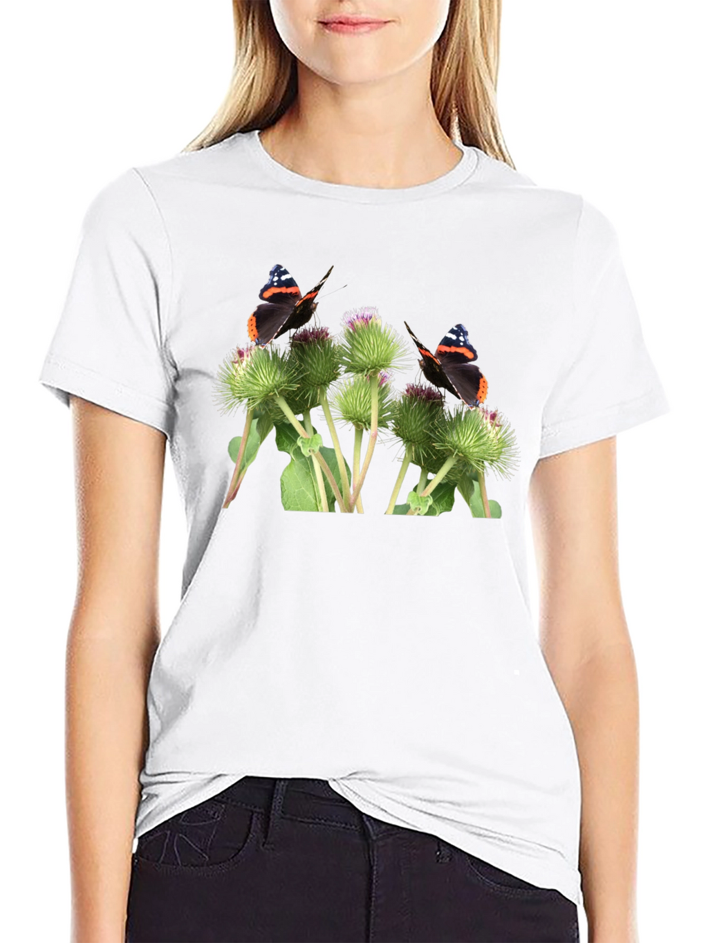 Butterfly and Burdock T-Shirt - Nature Graphic Tee
