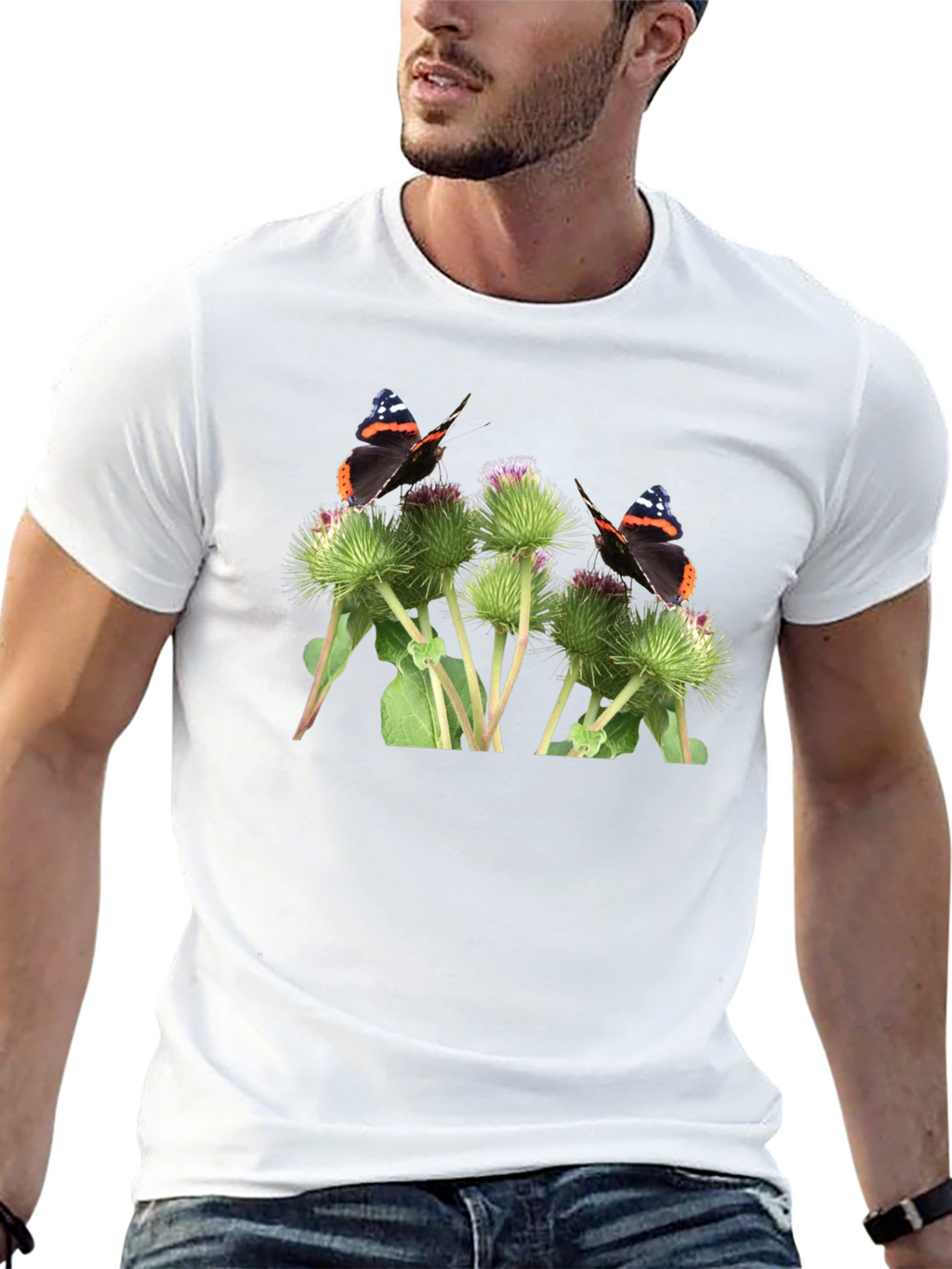 Butterfly and Burdock T-Shirt - Nature Graphic Tee