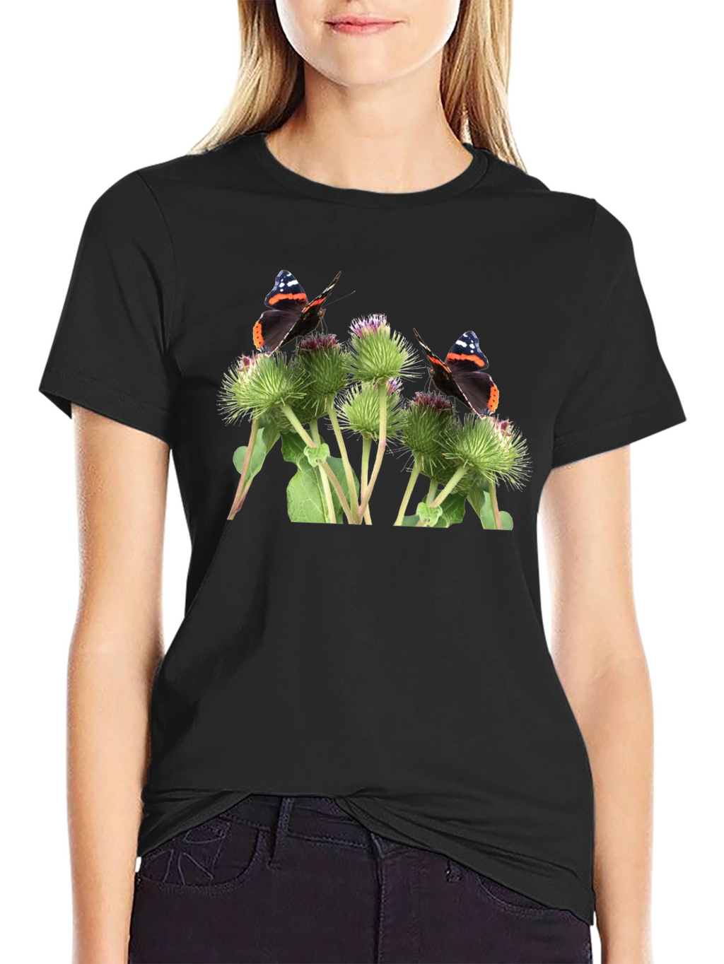 Butterfly and Burdock T-Shirt - Nature Graphic Tee