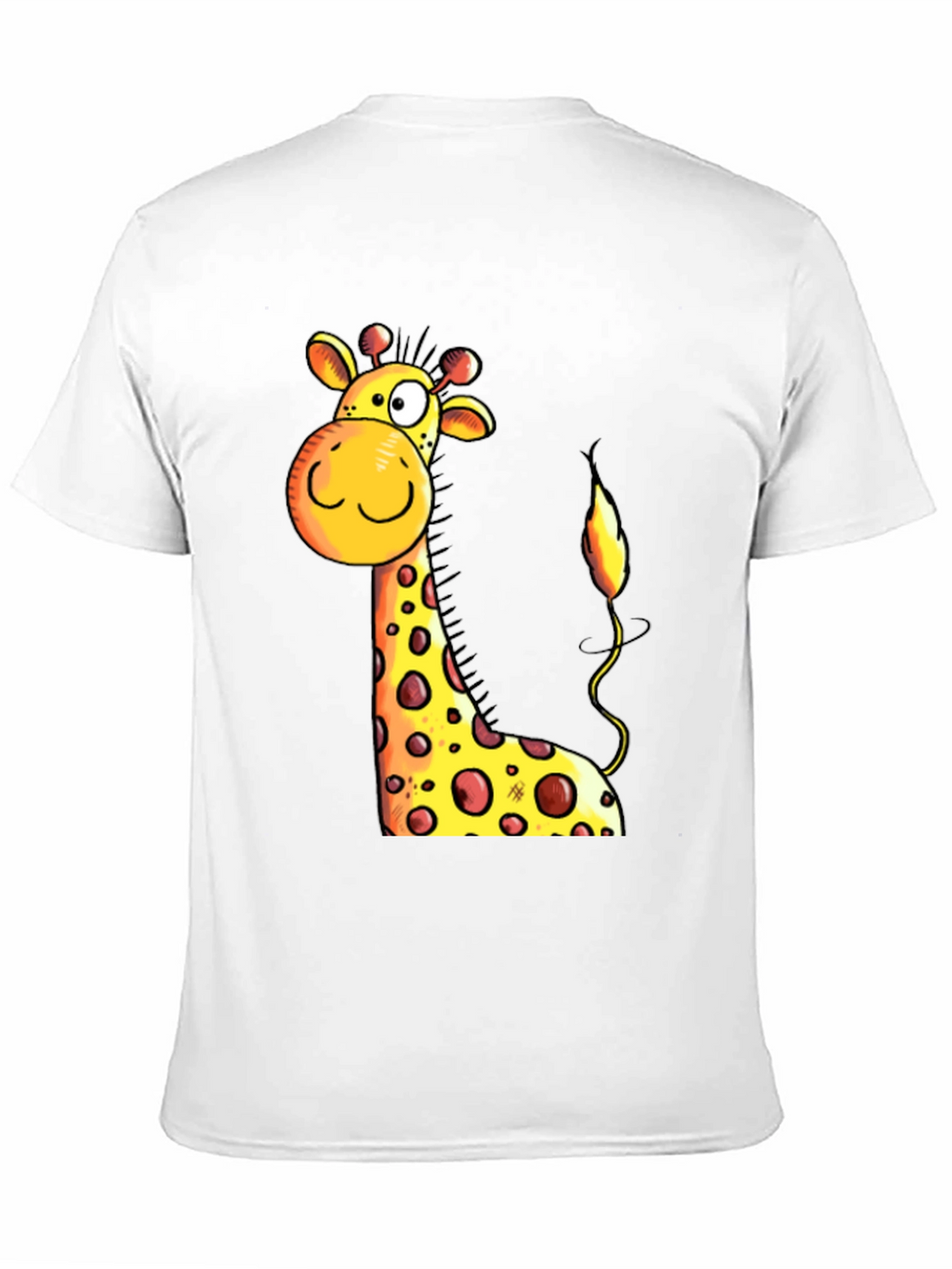 Cartoon Giraffe Graphic Tee - Black