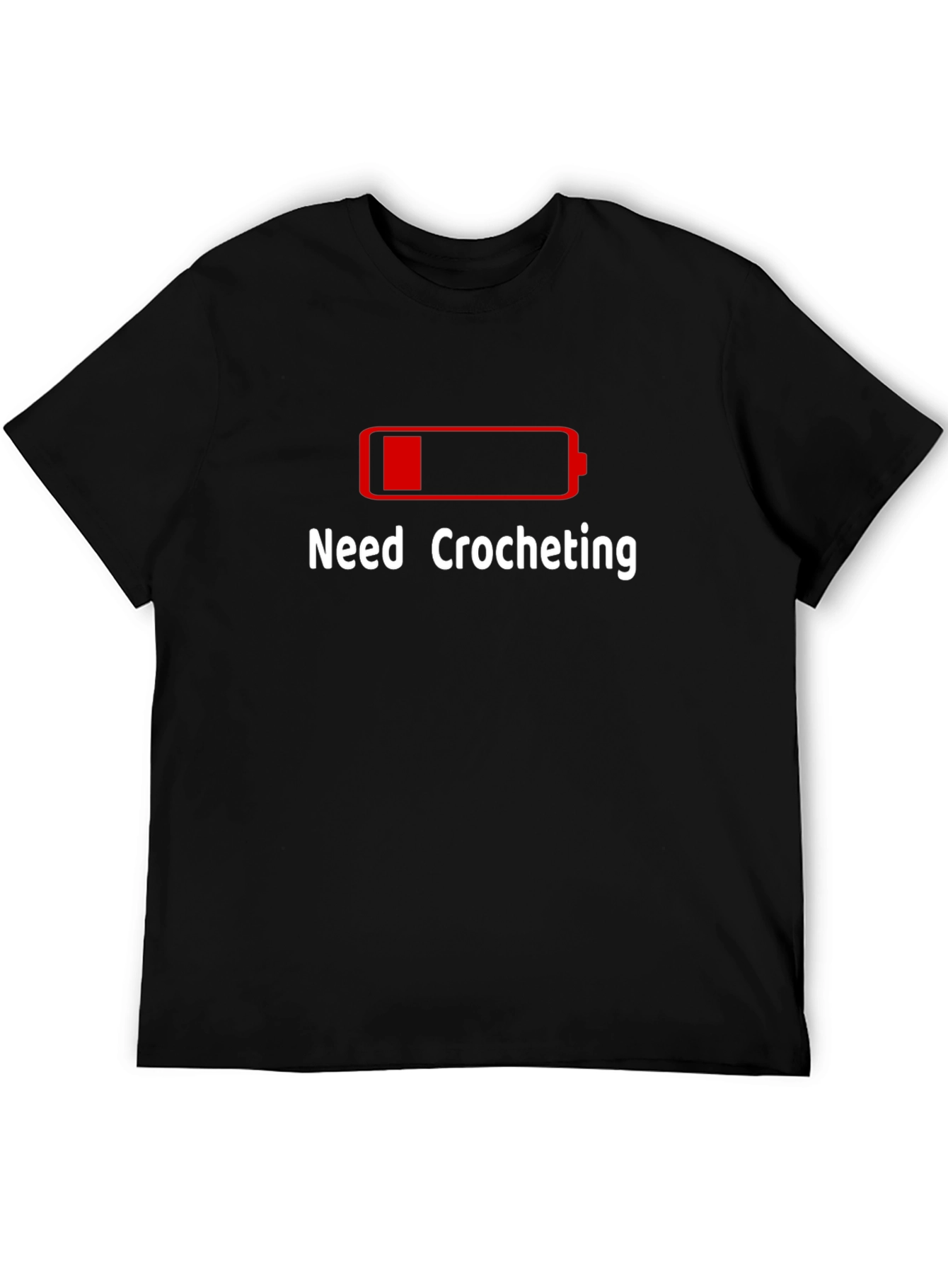 Need Crocheting Low Battery Graphic T-Shirt