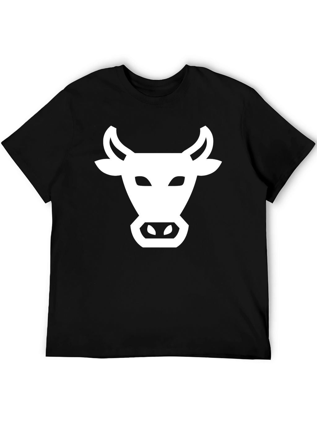 Black T-Shirt with White Cow Graphic