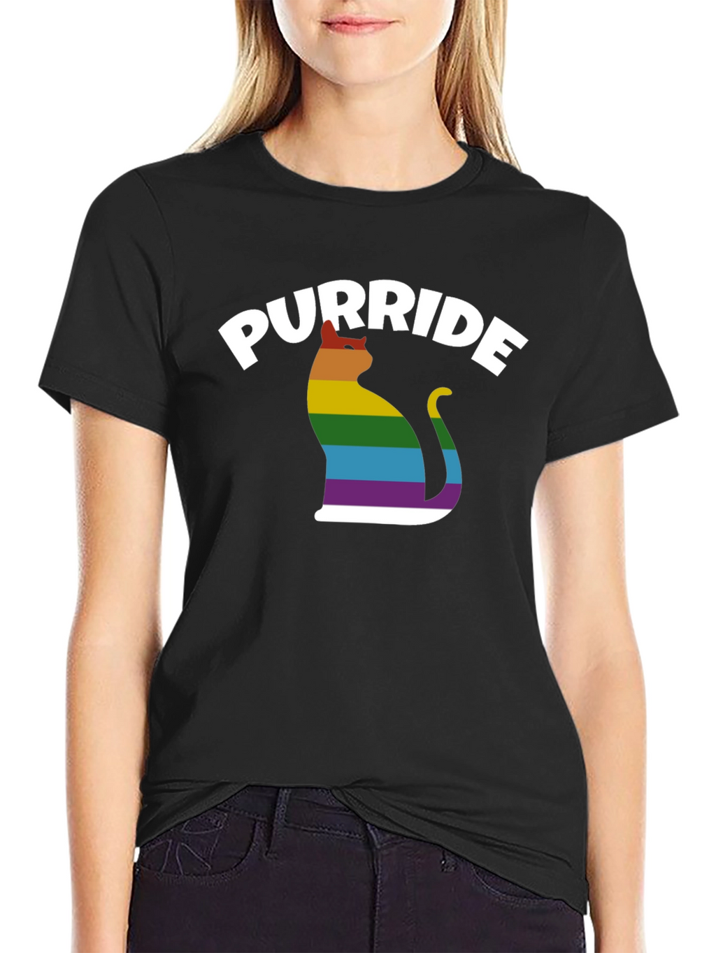 Purride LGBT Cat T-Shirt - Pride Rainbow Tee