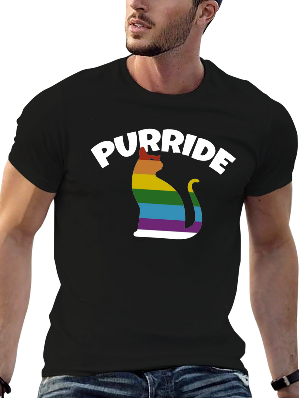 Purride LGBT Cat T-Shirt - Pride Rainbow Tee
