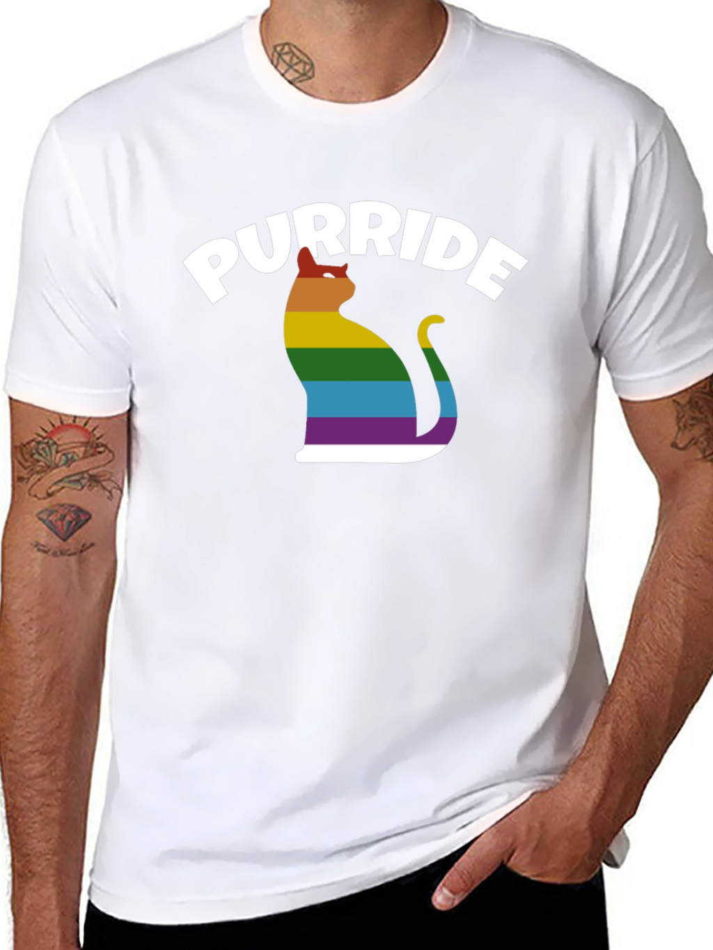 Purride LGBT Cat T-Shirt - Pride Rainbow Tee
