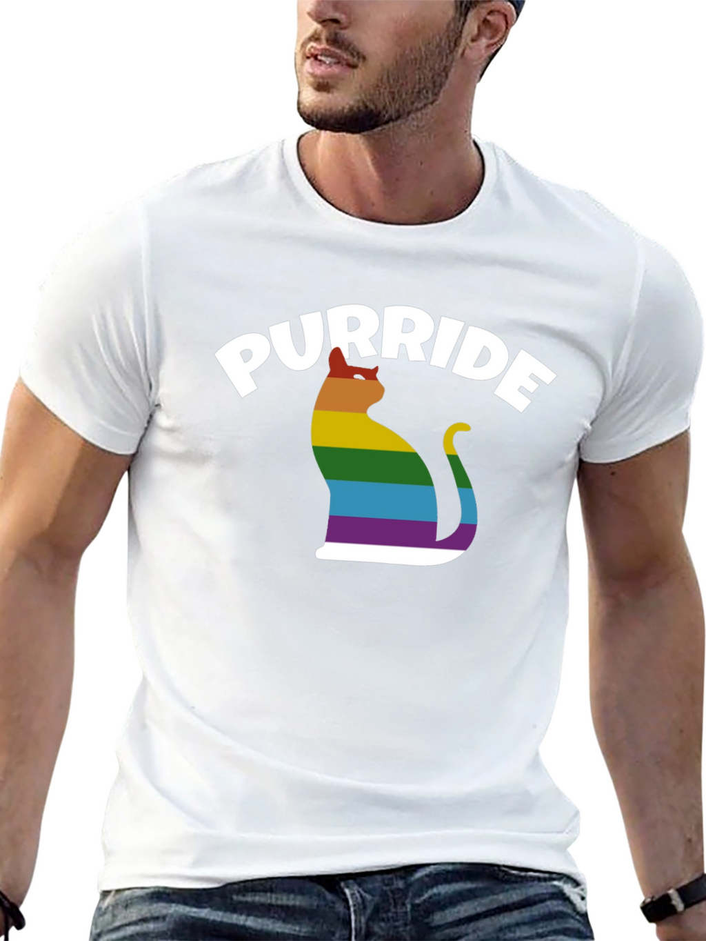 Purride LGBT Cat T-Shirt - Pride Rainbow Tee