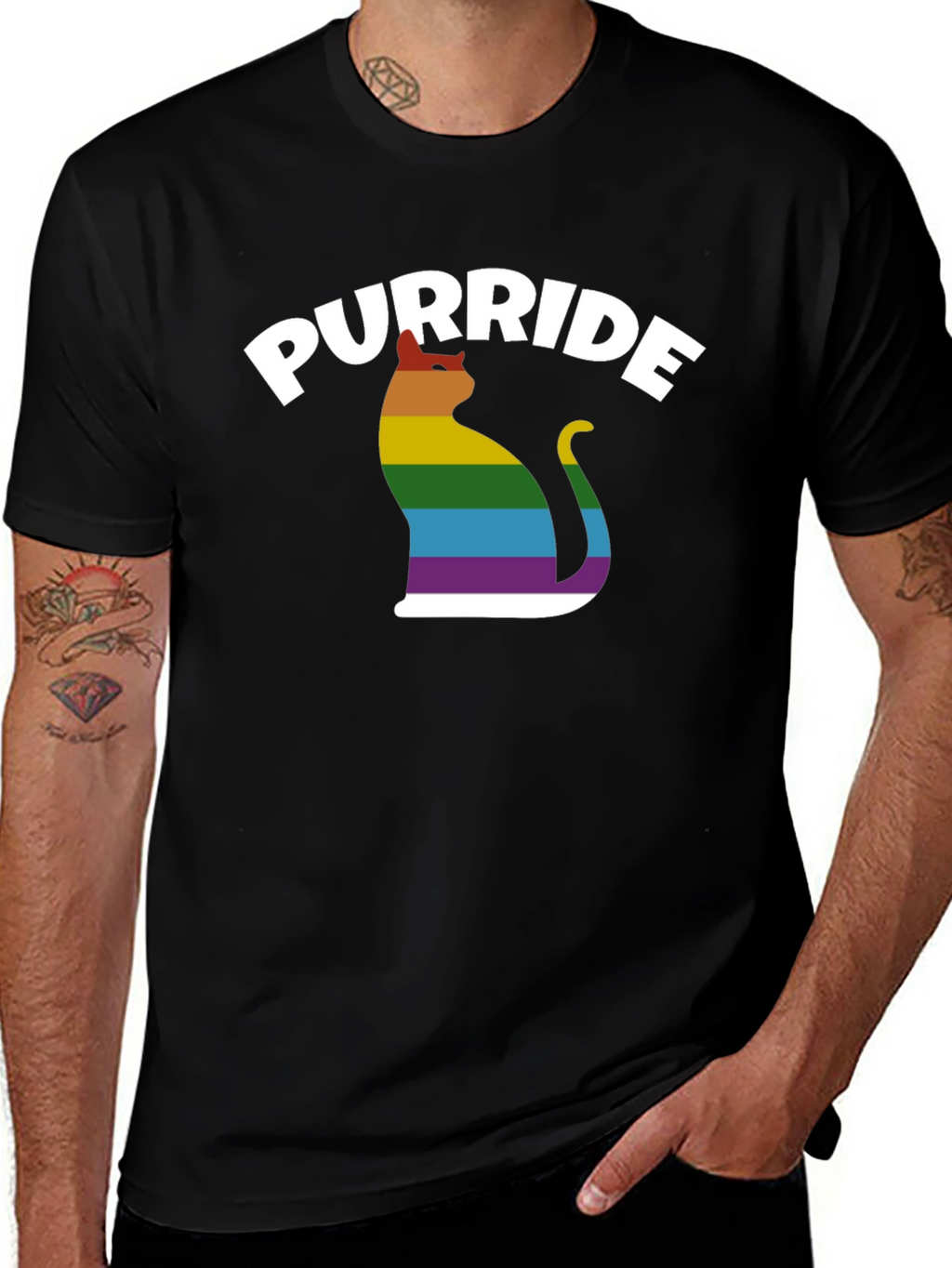 Purride LGBT Cat T-Shirt - Pride Rainbow Tee