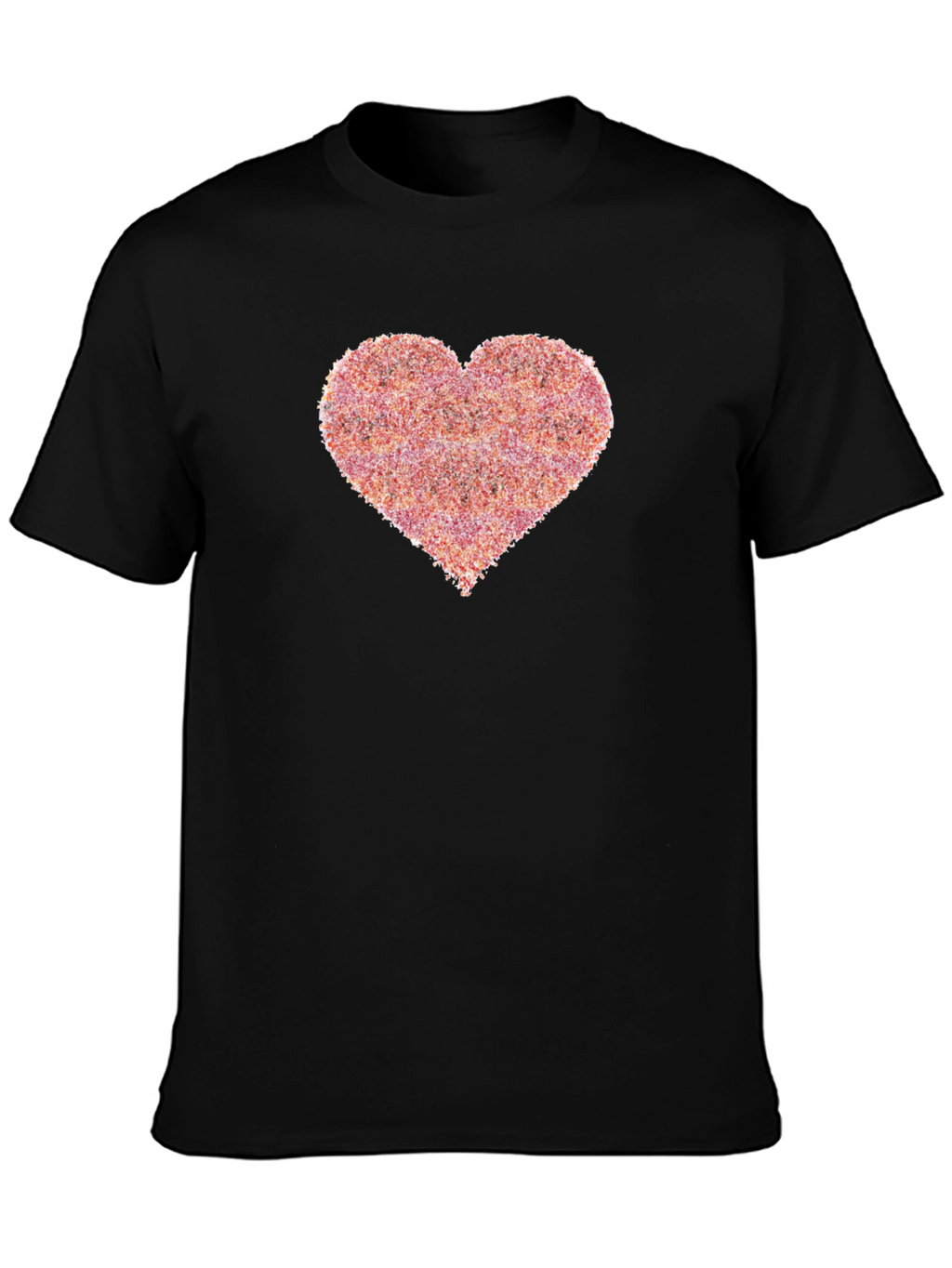 Heart Print Black T-Shirt