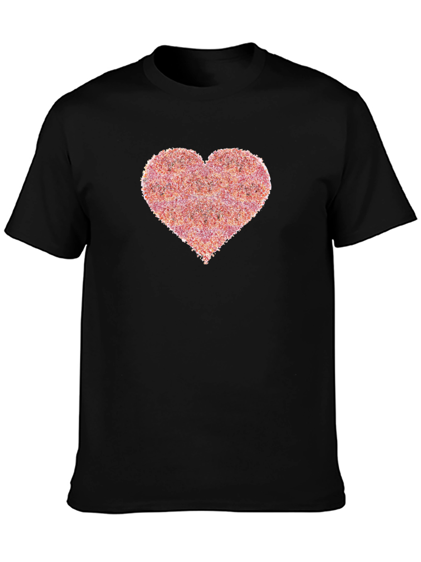 Heart Print Black T-Shirt