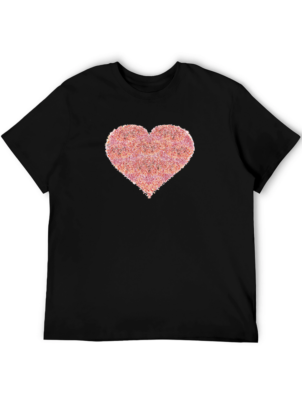 Heart Print Black T-Shirt
