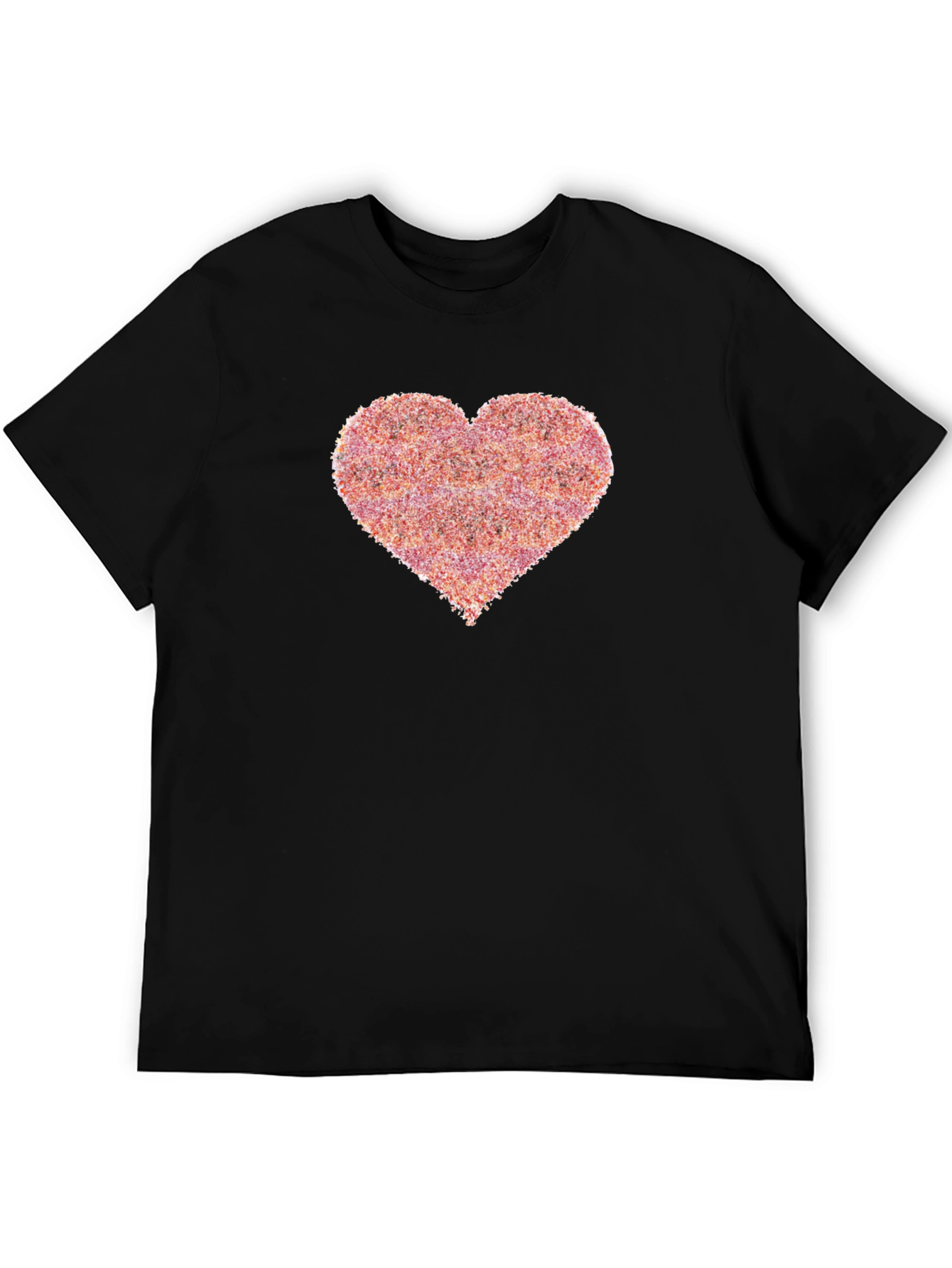 Heart Print Black T-Shirt