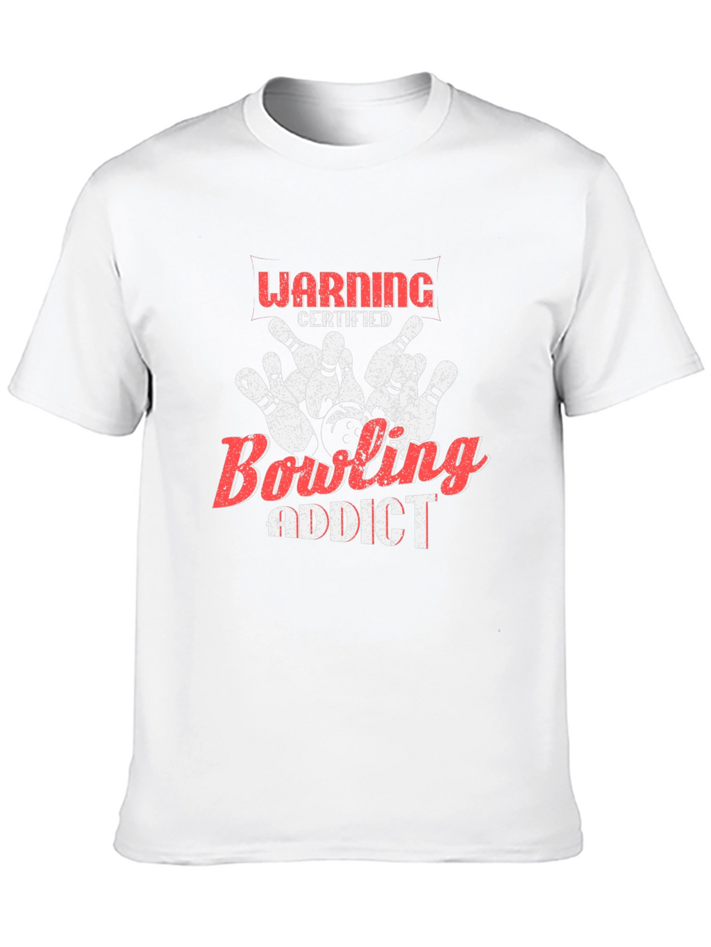 Bowling Addict Certified Warning Black T-Shirt