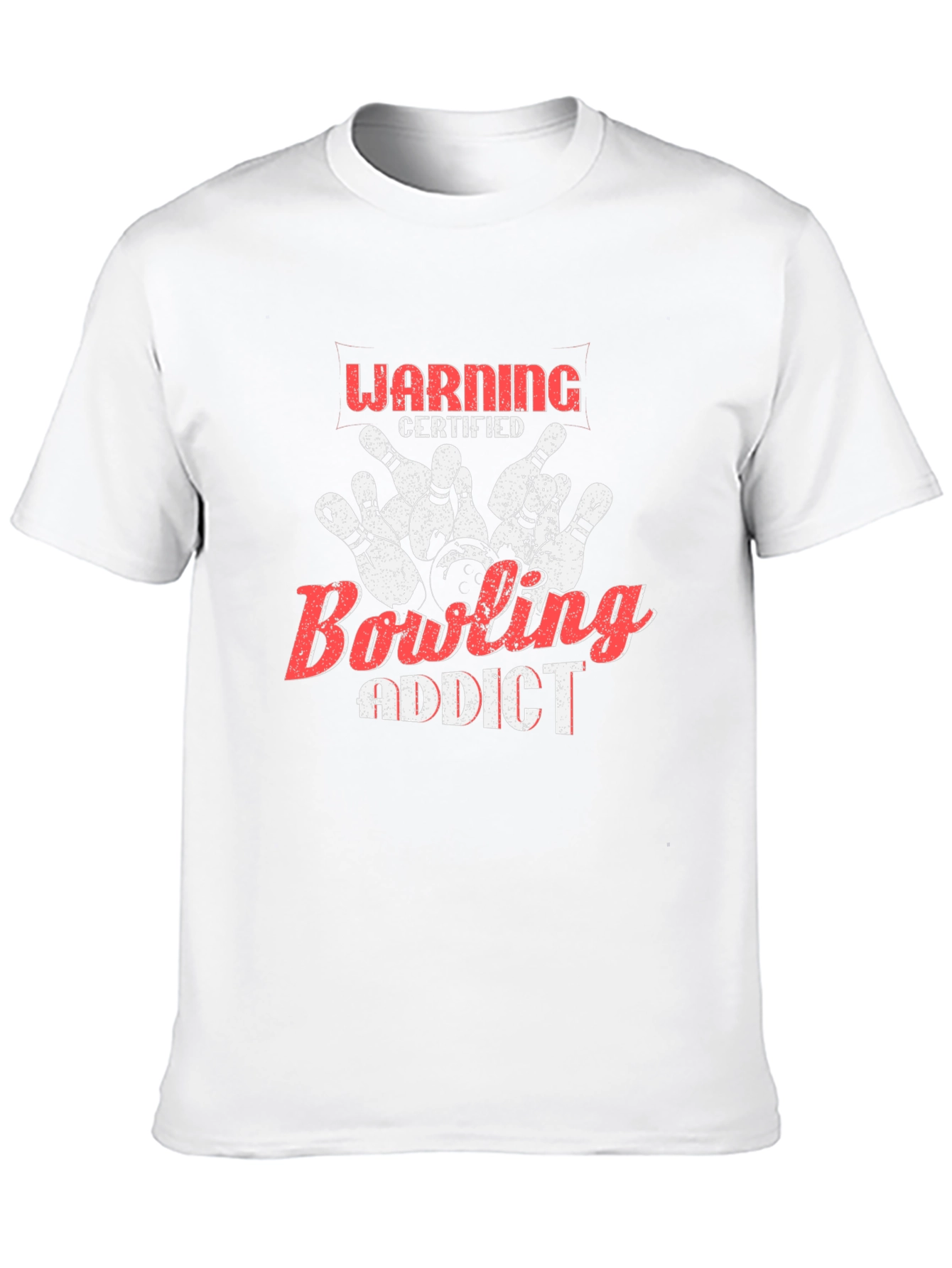 Bowling Addict Certified Warning Black T-Shirt