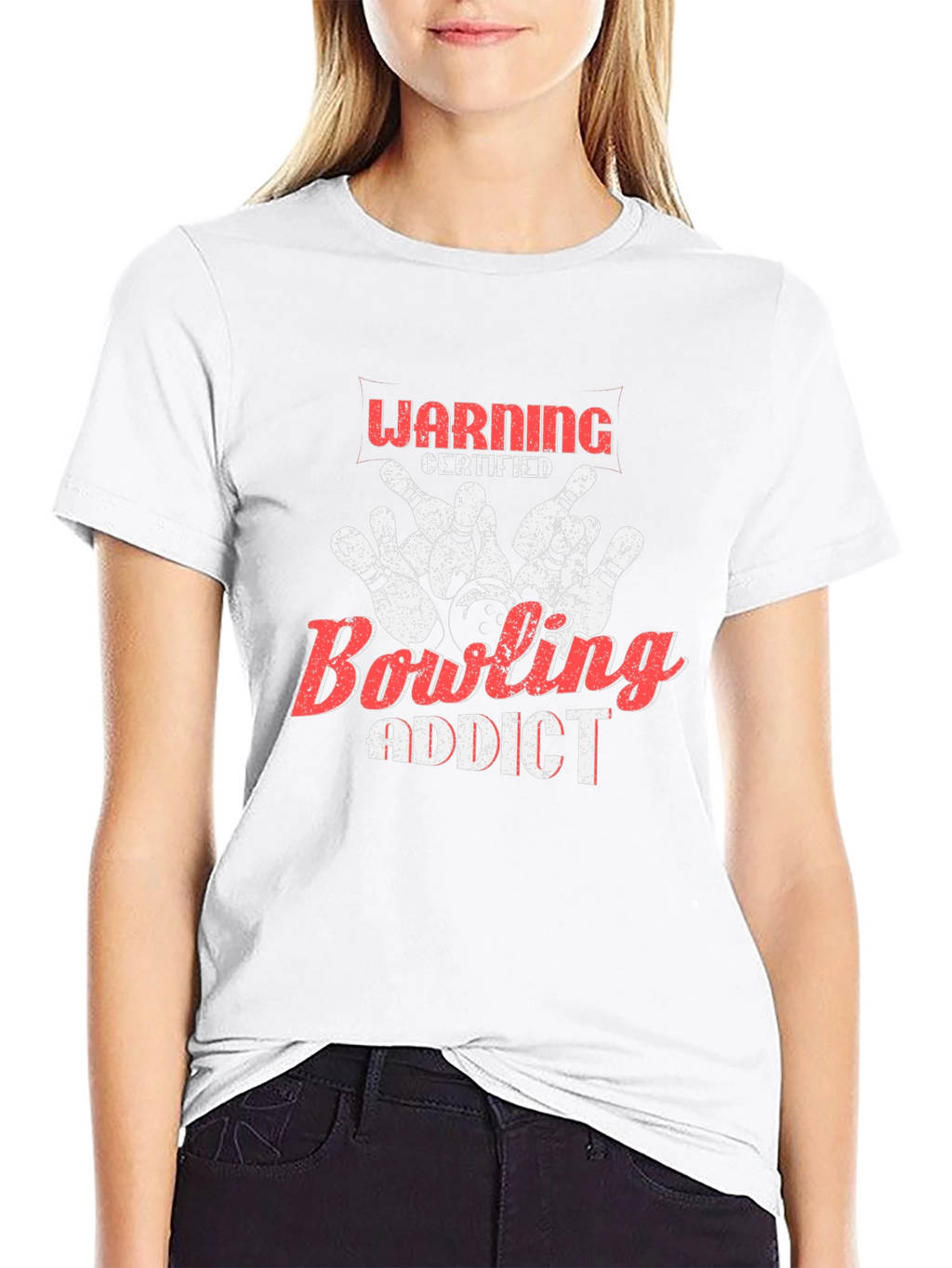 Bowling Addict Certified Warning Black T-Shirt