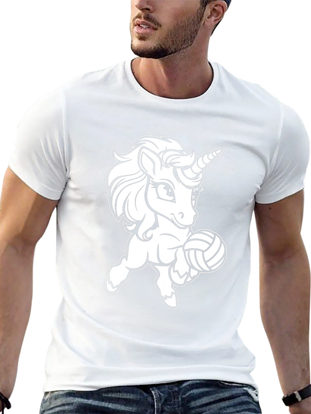 Unicorn Volleyball Black T-Shirt