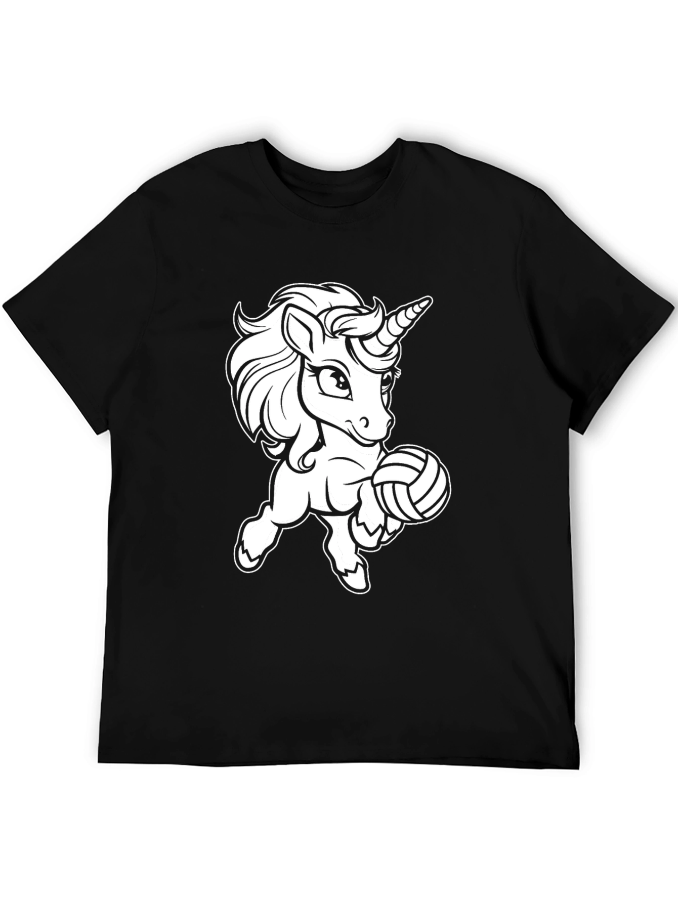 Unicorn Volleyball Black T-Shirt