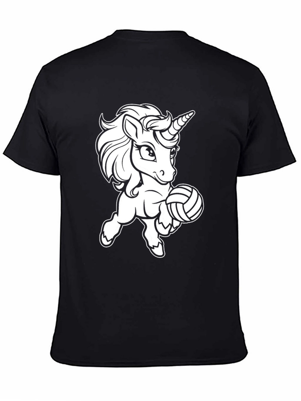 Unicorn Volleyball Black T-Shirt